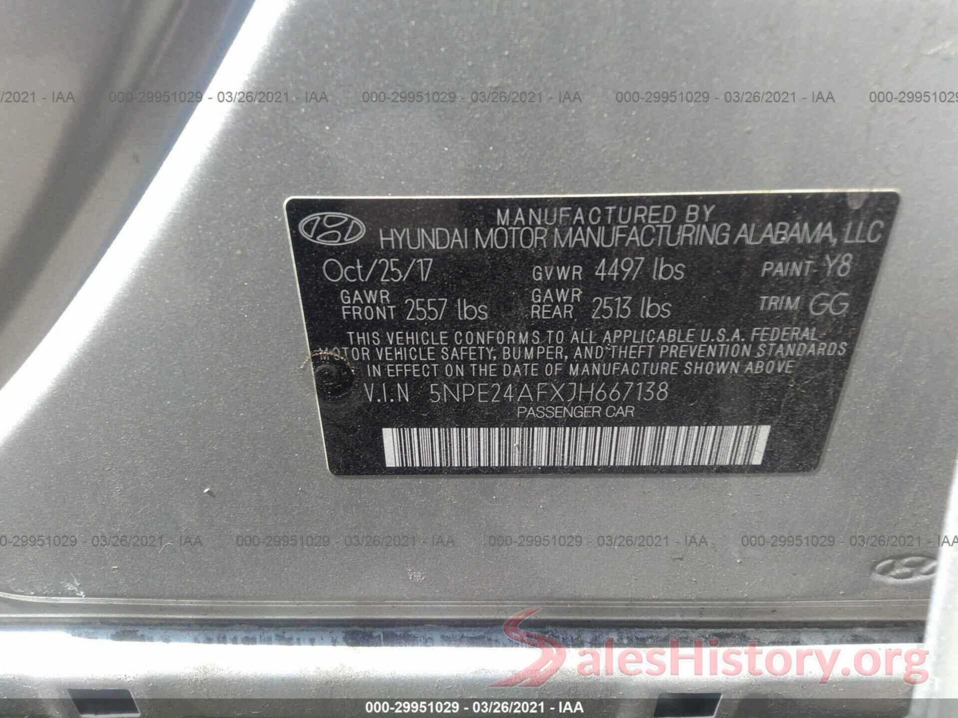 5NPE24AFXJH667138 2018 HYUNDAI SONATA