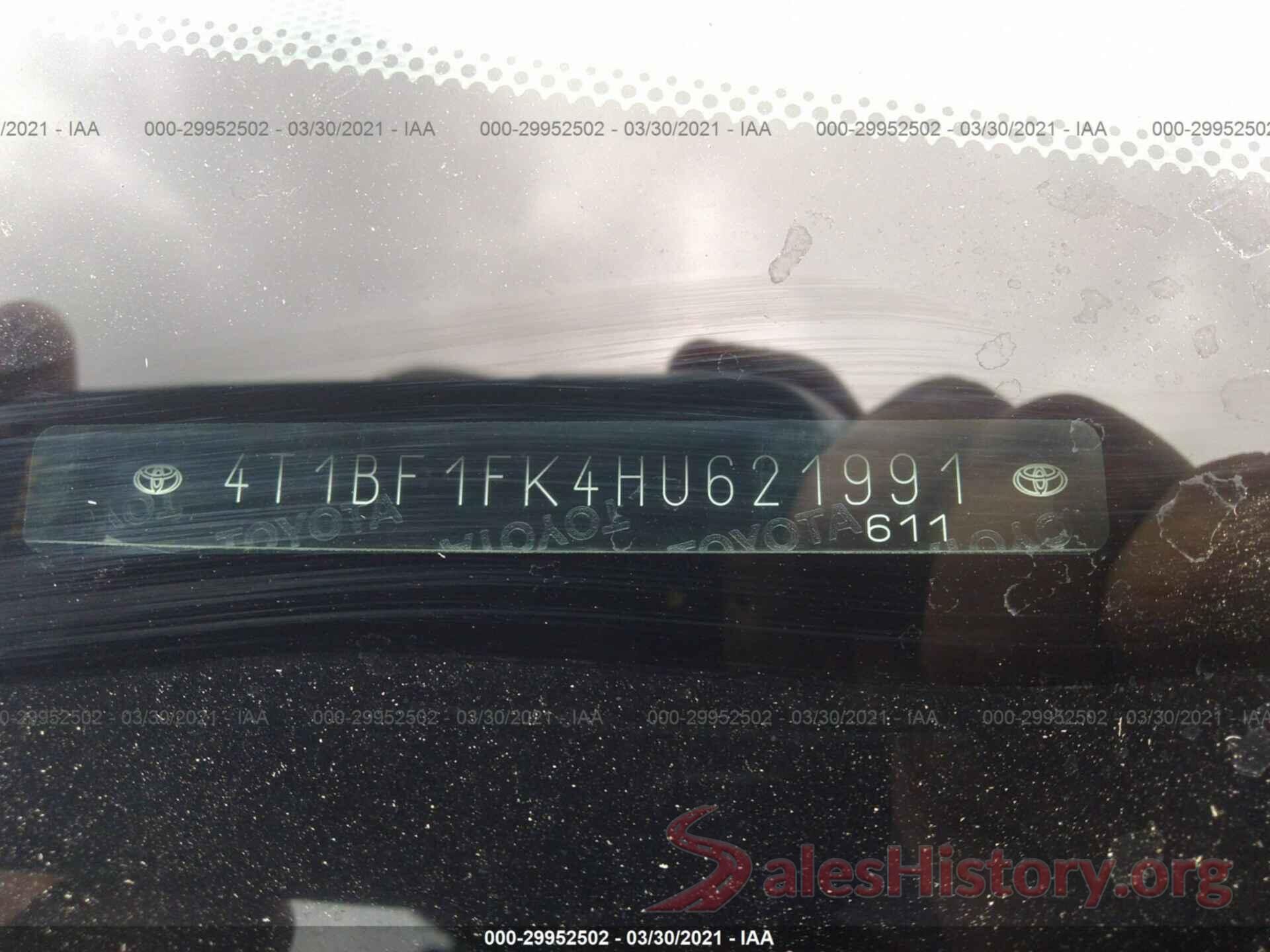 4T1BF1FK4HU621991 2017 TOYOTA CAMRY