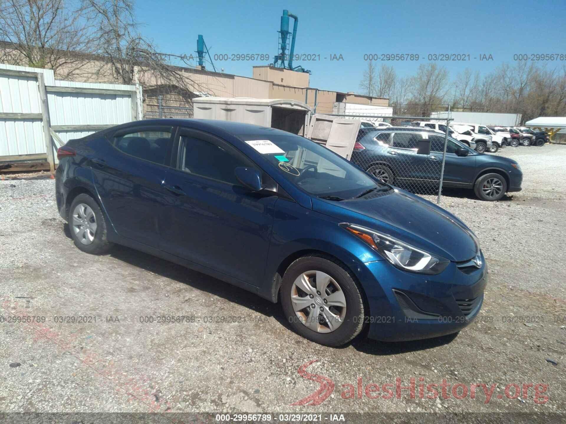 5NPDH4AE3GH706985 2016 HYUNDAI ELANTRA