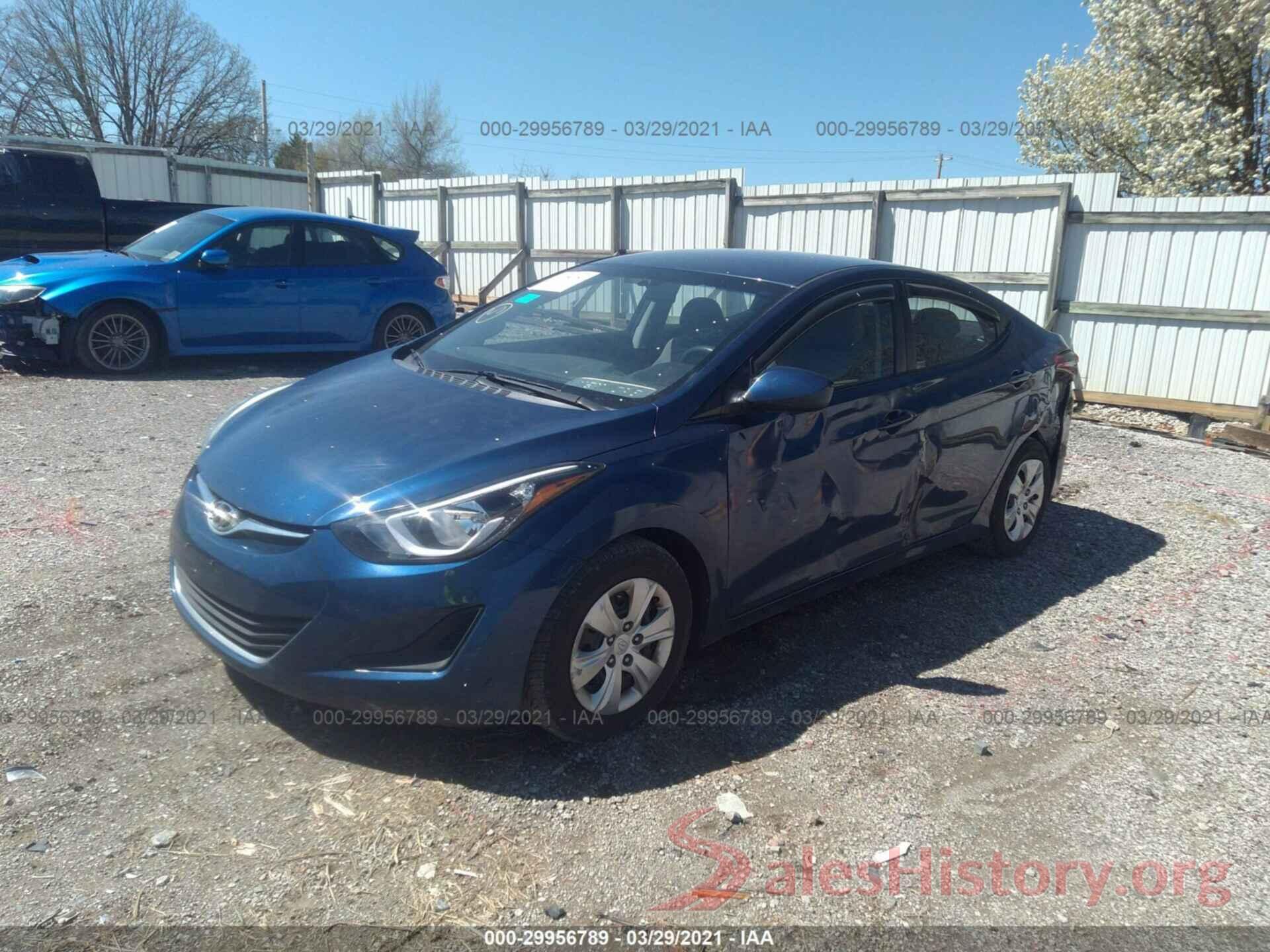 5NPDH4AE3GH706985 2016 HYUNDAI ELANTRA