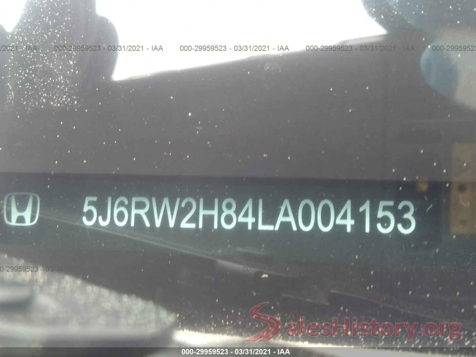 5J6RW2H84LA004153 2020 HONDA CR-V