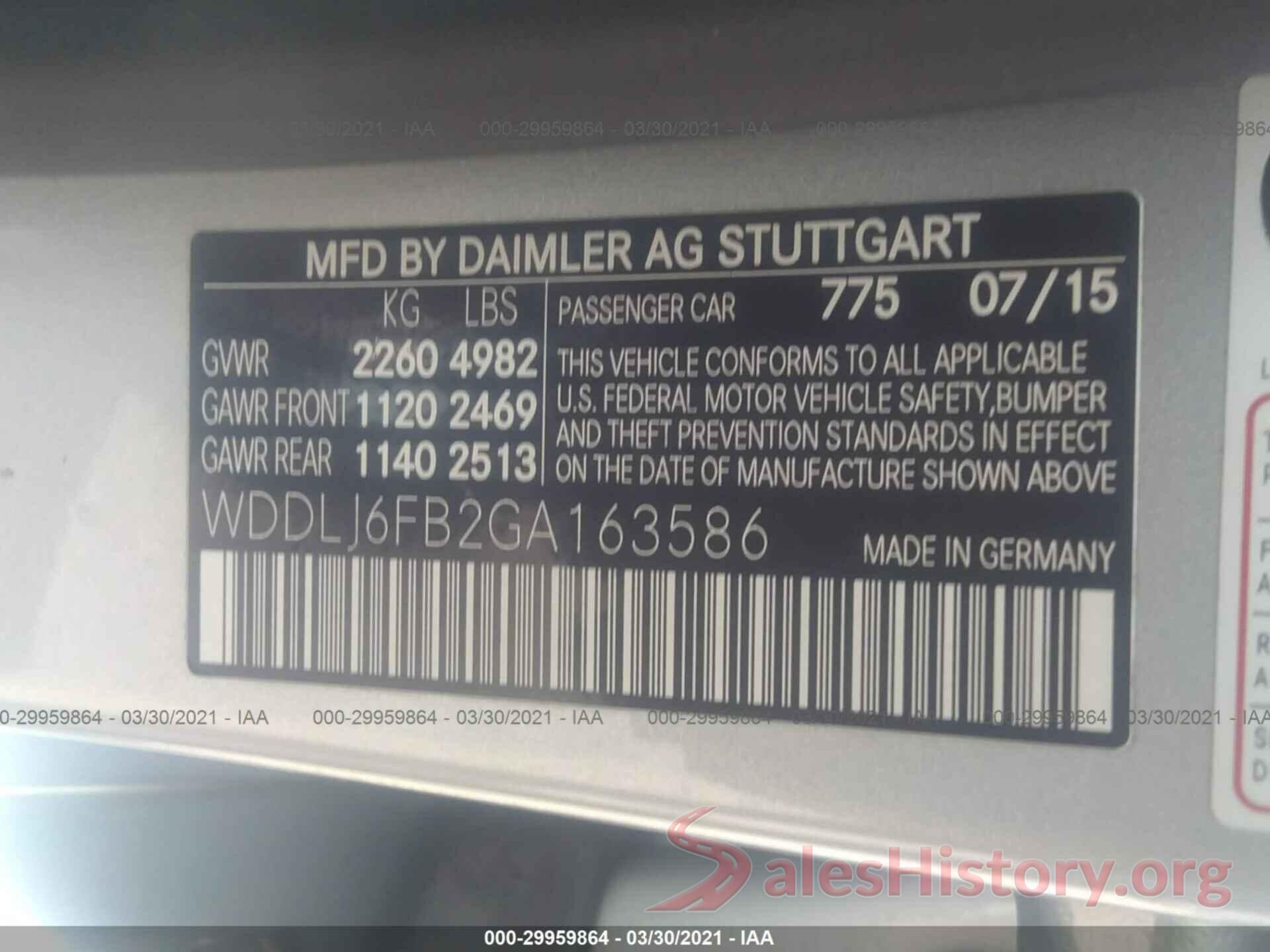 WDDLJ6FB2GA163586 2016 MERCEDES-BENZ CLS