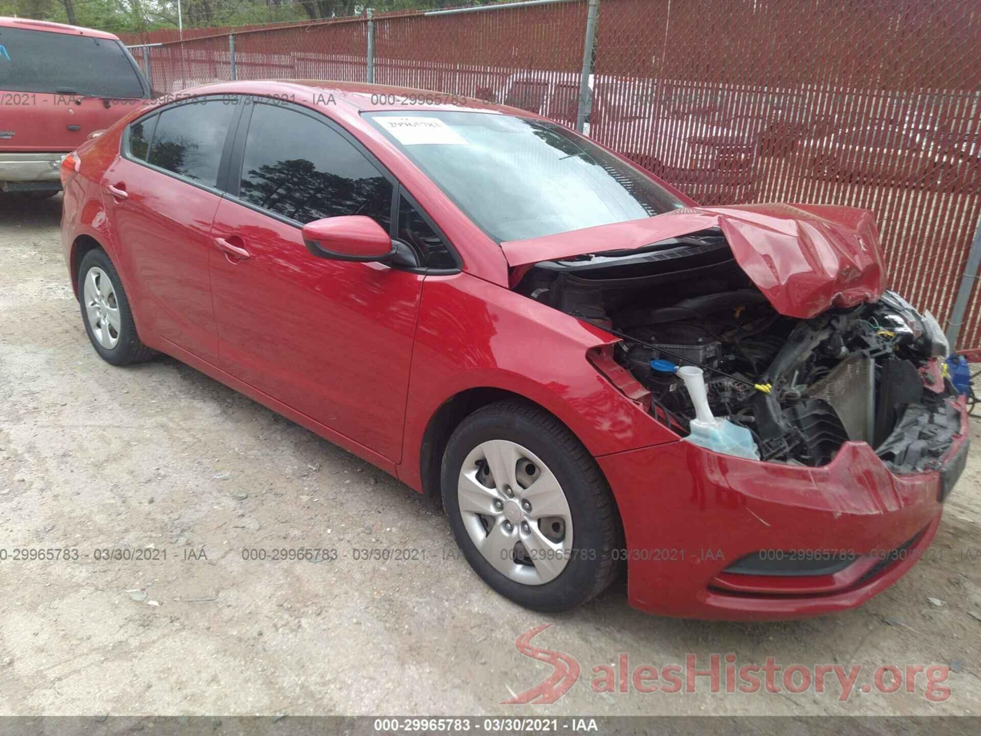 KNAFK4A66G5606850 2016 KIA FORTE