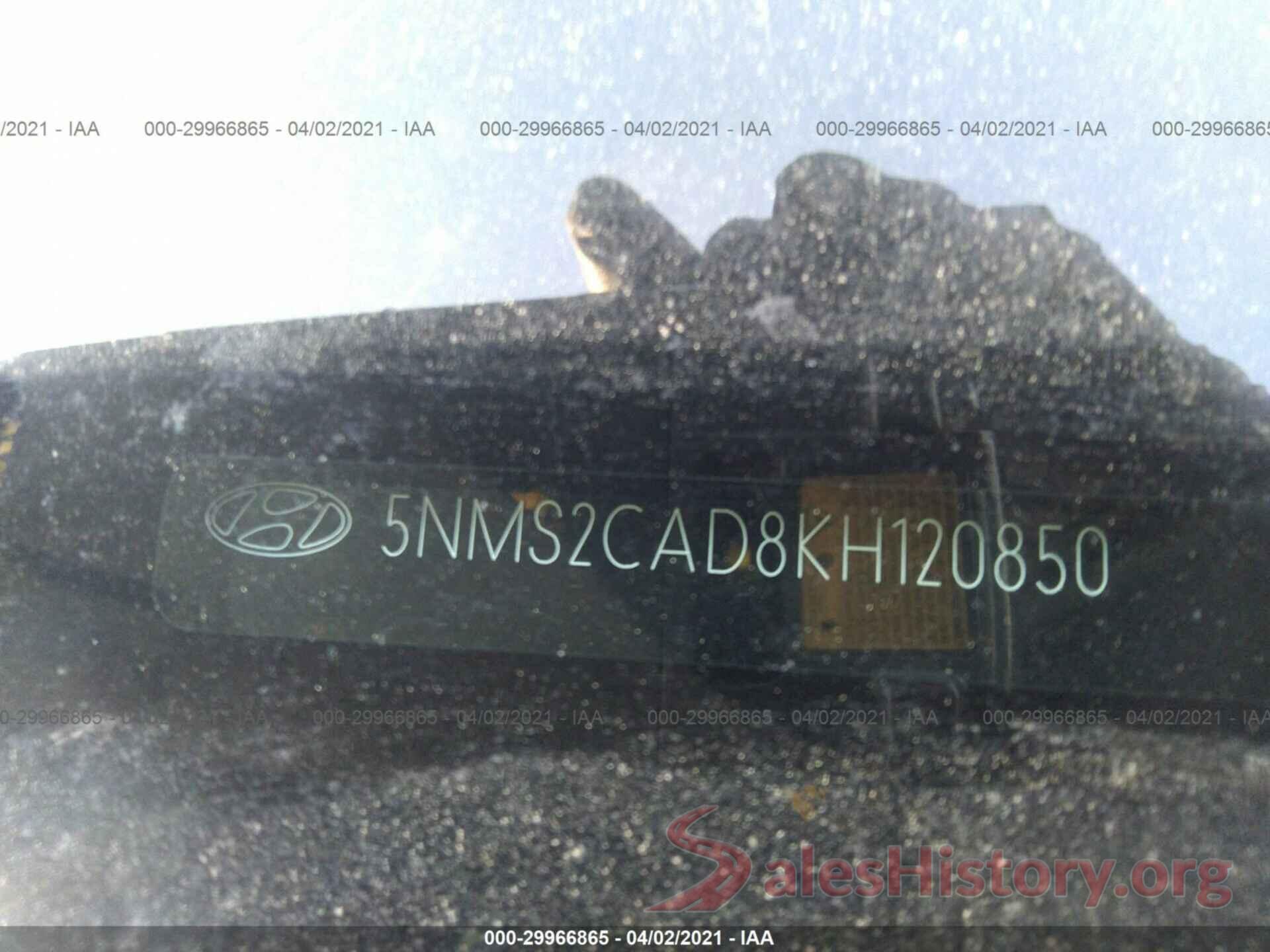 5NMS2CAD8KH120850 2019 HYUNDAI SANTA FE