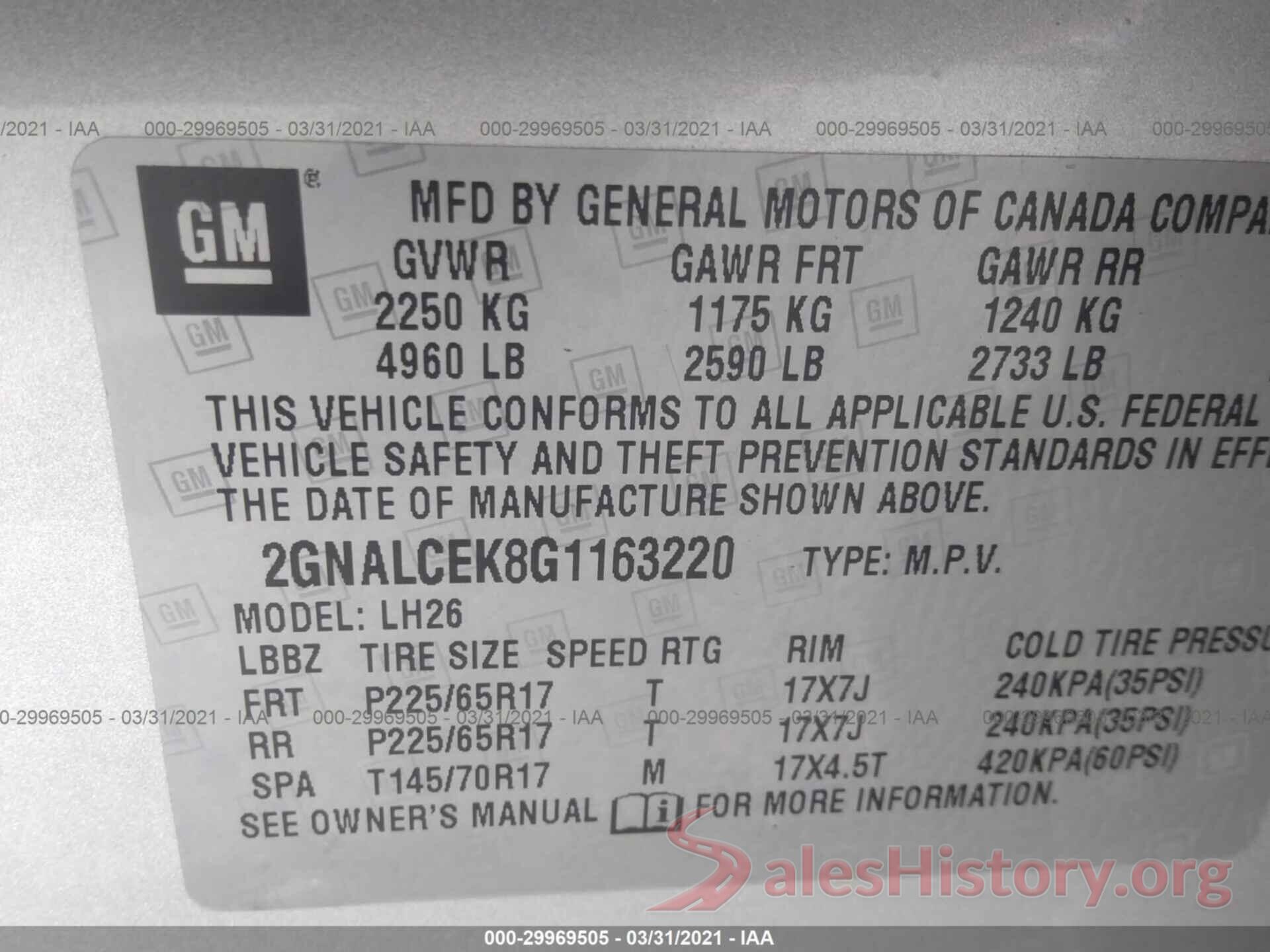 2GNALCEK8G1163220 2016 CHEVROLET EQUINOX