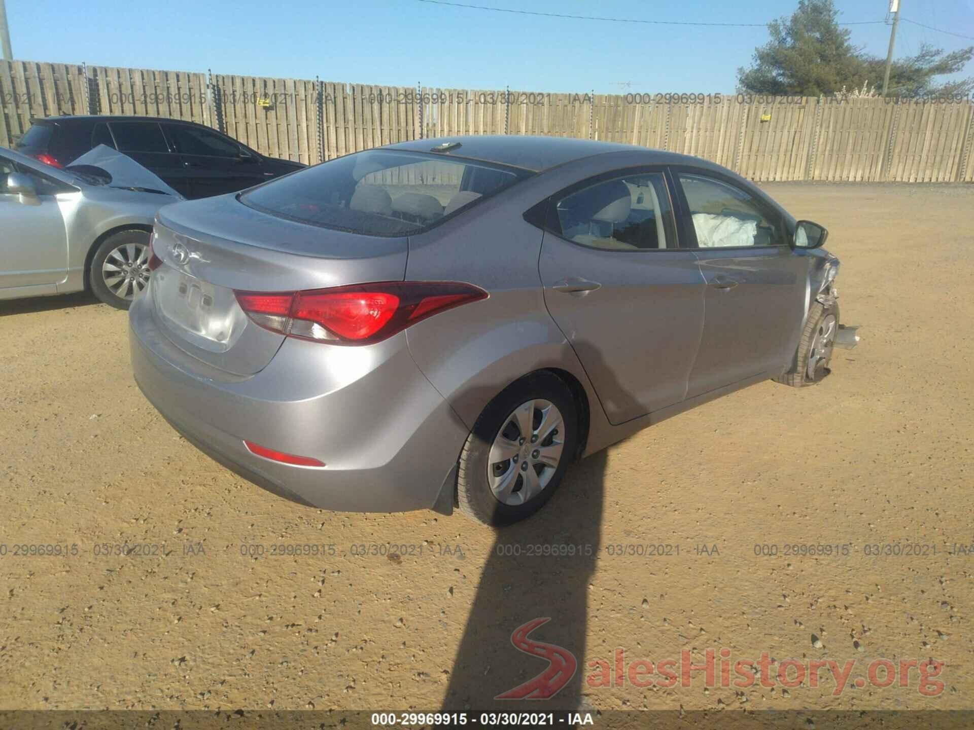 5NPDH4AE0GH719595 2016 HYUNDAI ELANTRA