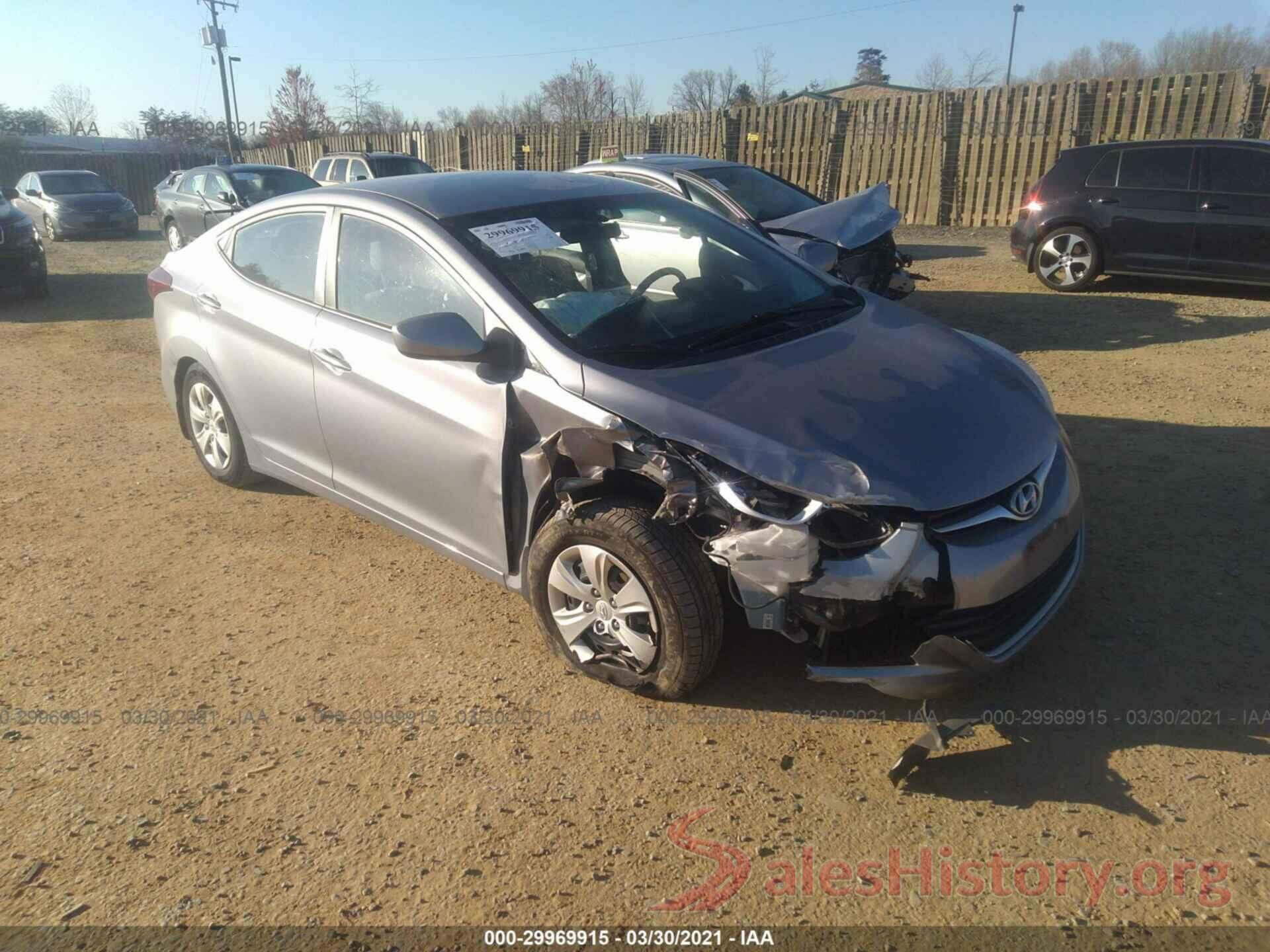 5NPDH4AE0GH719595 2016 HYUNDAI ELANTRA