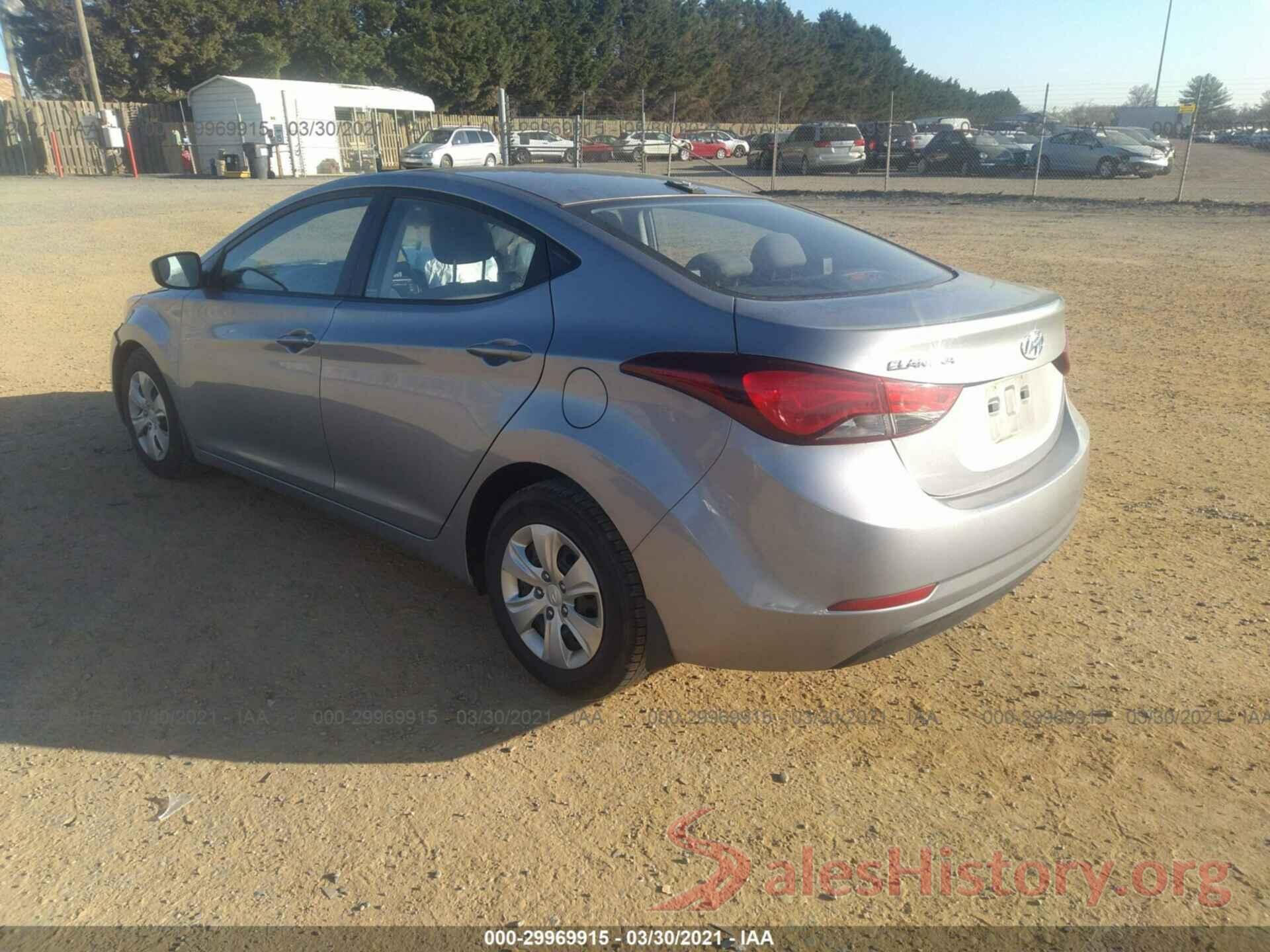 5NPDH4AE0GH719595 2016 HYUNDAI ELANTRA