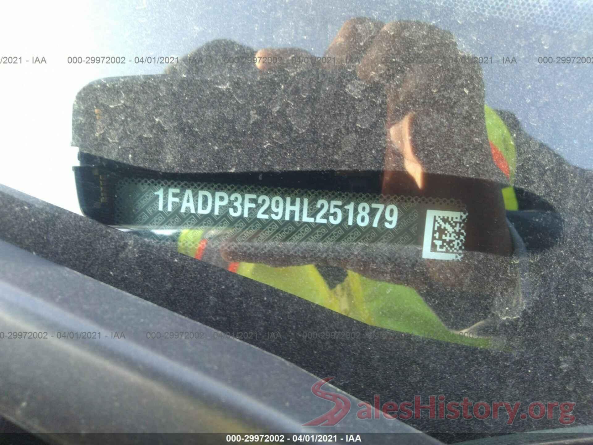 1FADP3F29HL251879 2017 FORD FOCUS