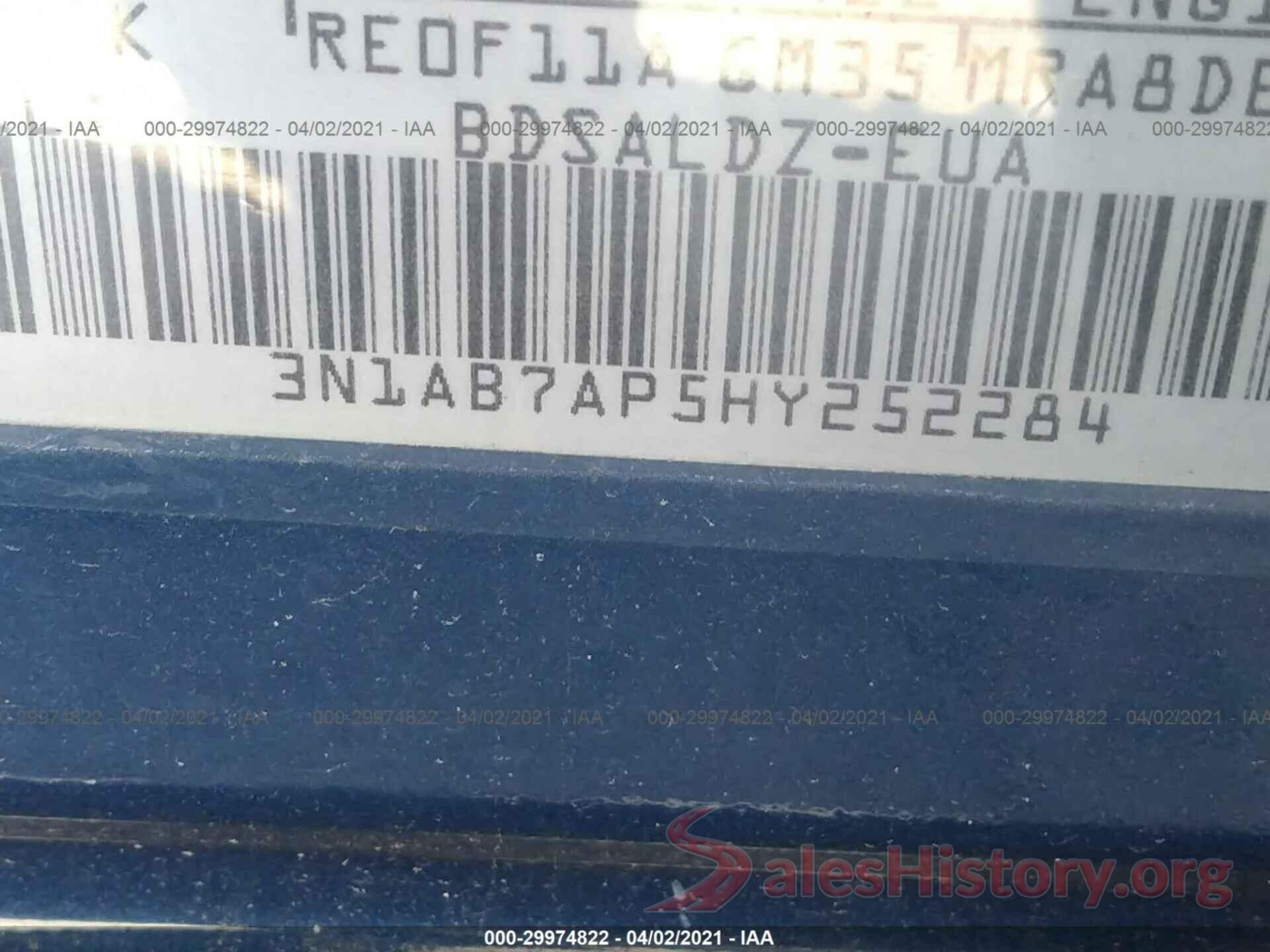 3N1AB7AP5HY252284 2017 NISSAN SENTRA