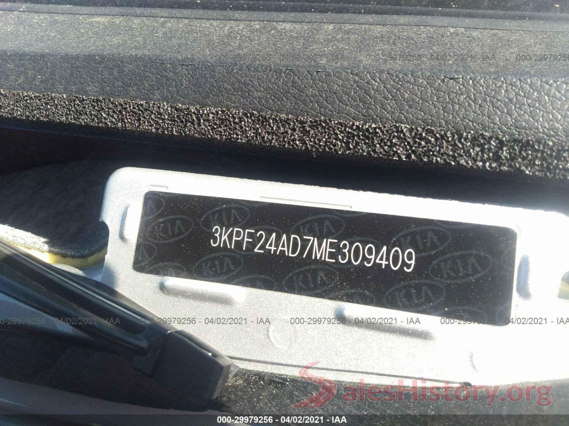 3KPF24AD7ME309409 2021 KIA FORTE