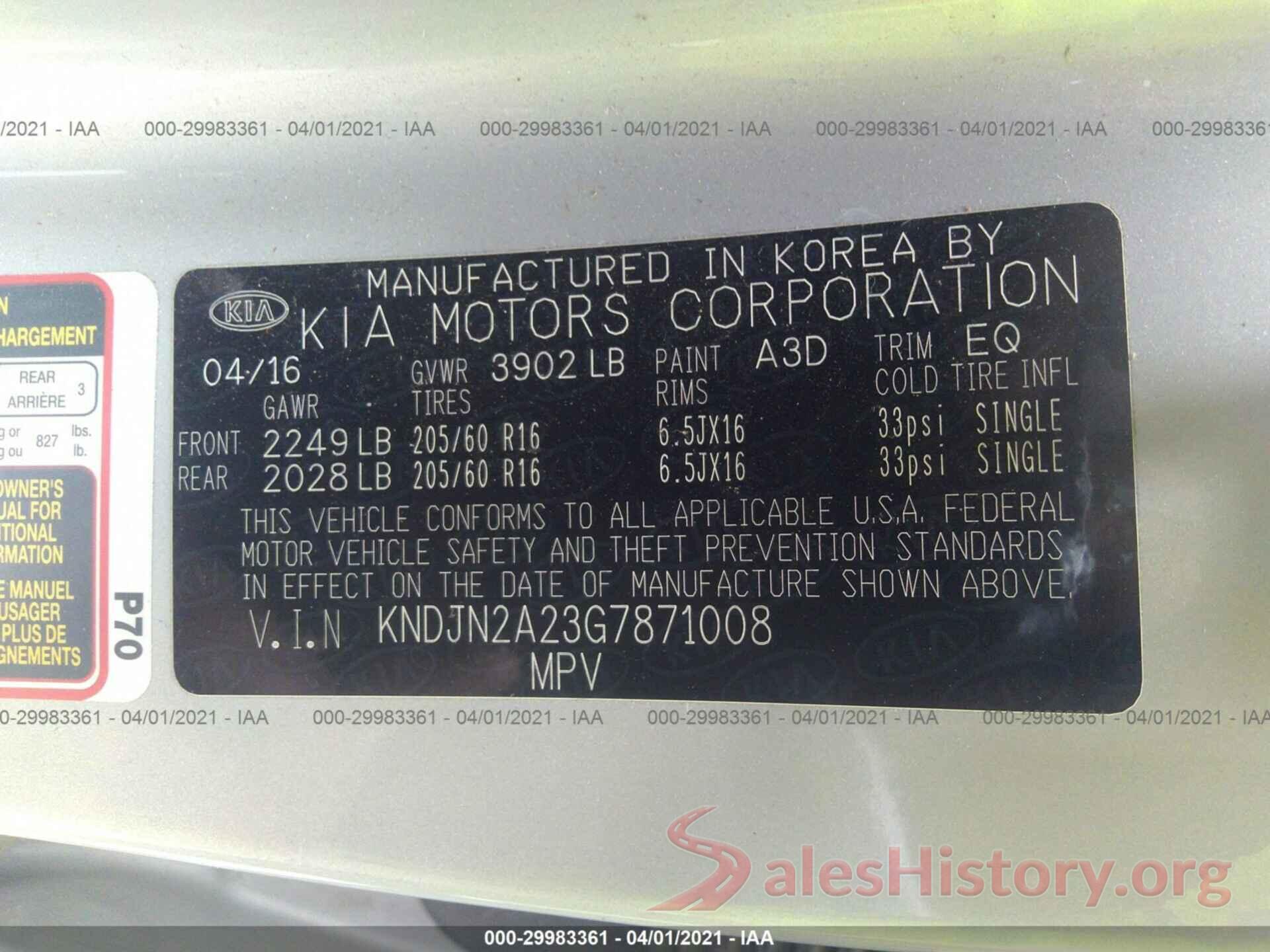 KNDJN2A23G7871008 2016 KIA SOUL