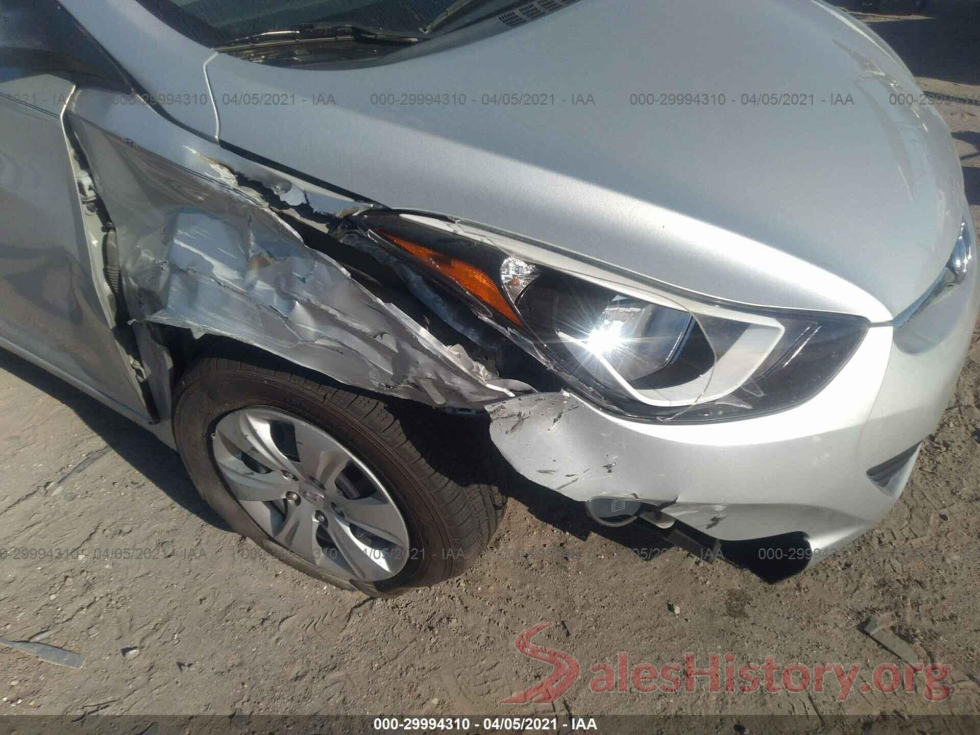 5NPDH4AE3GH694689 2016 HYUNDAI ELANTRA