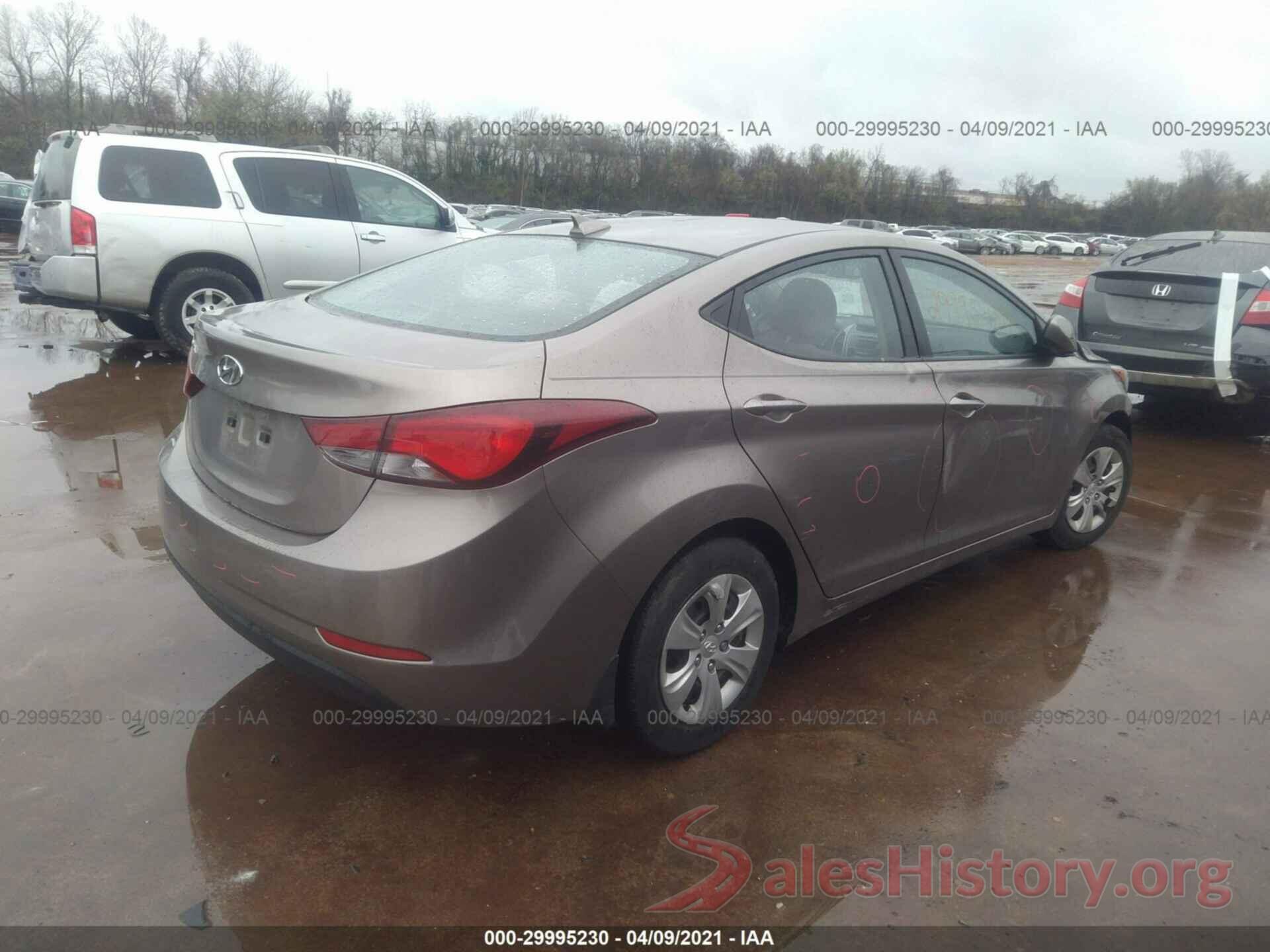 5NPDH4AE7GH766820 2016 HYUNDAI ELANTRA