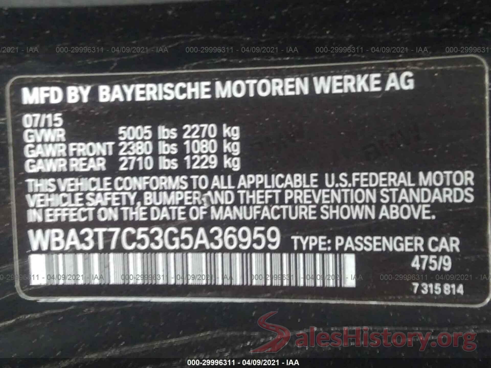 WBA3T7C53G5A36959 2016 BMW 4 SERIES