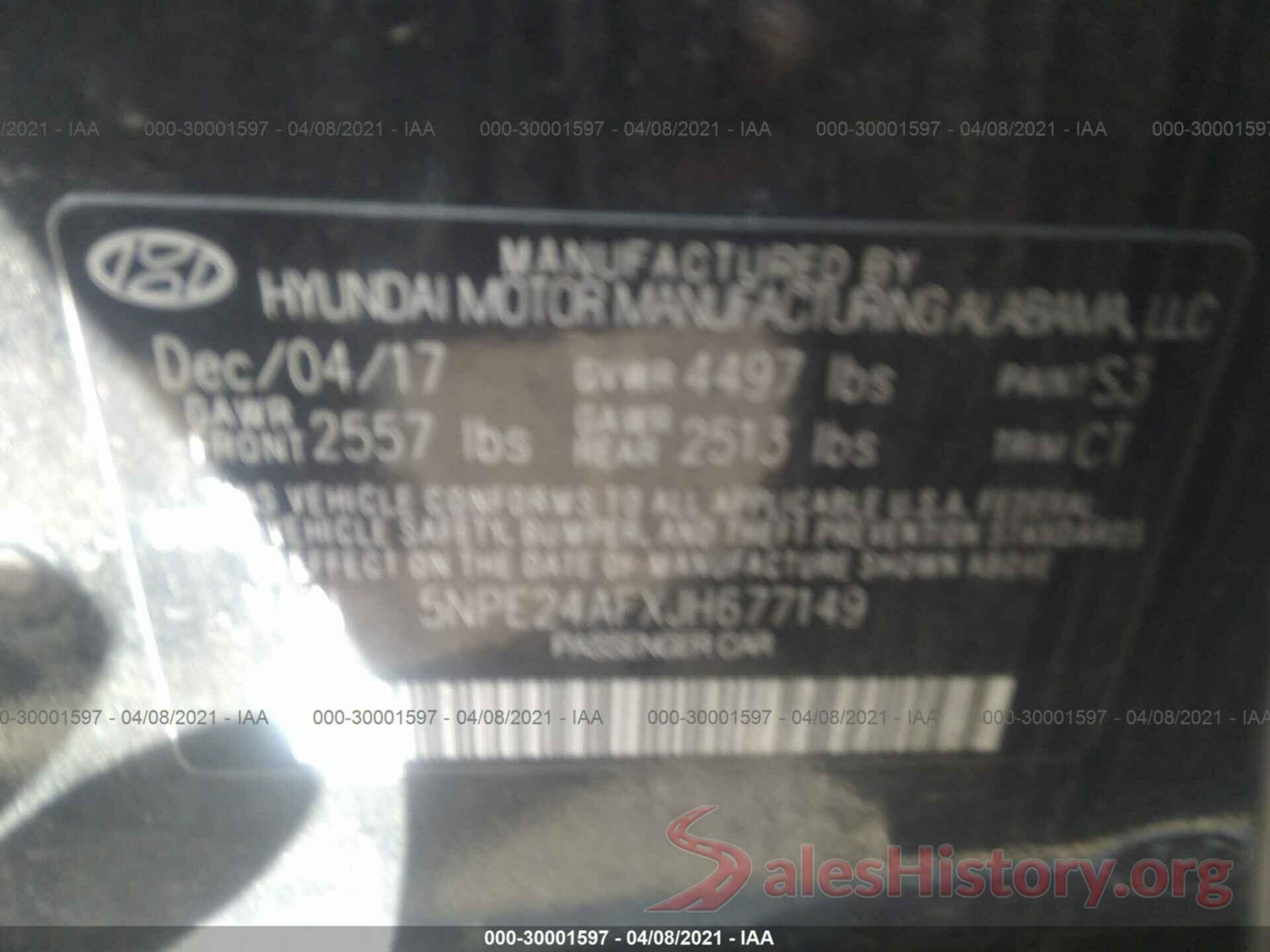 5NPE24AFXJH677149 2018 HYUNDAI SONATA