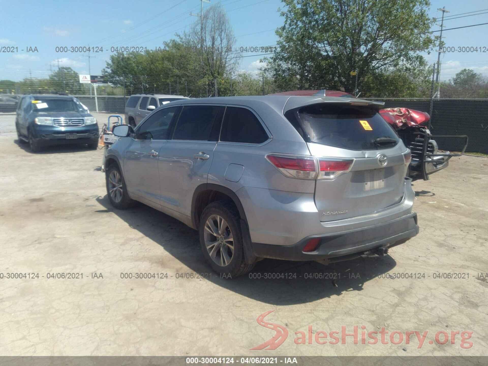 5TDZKRFH3GS163493 2016 TOYOTA HIGHLANDER