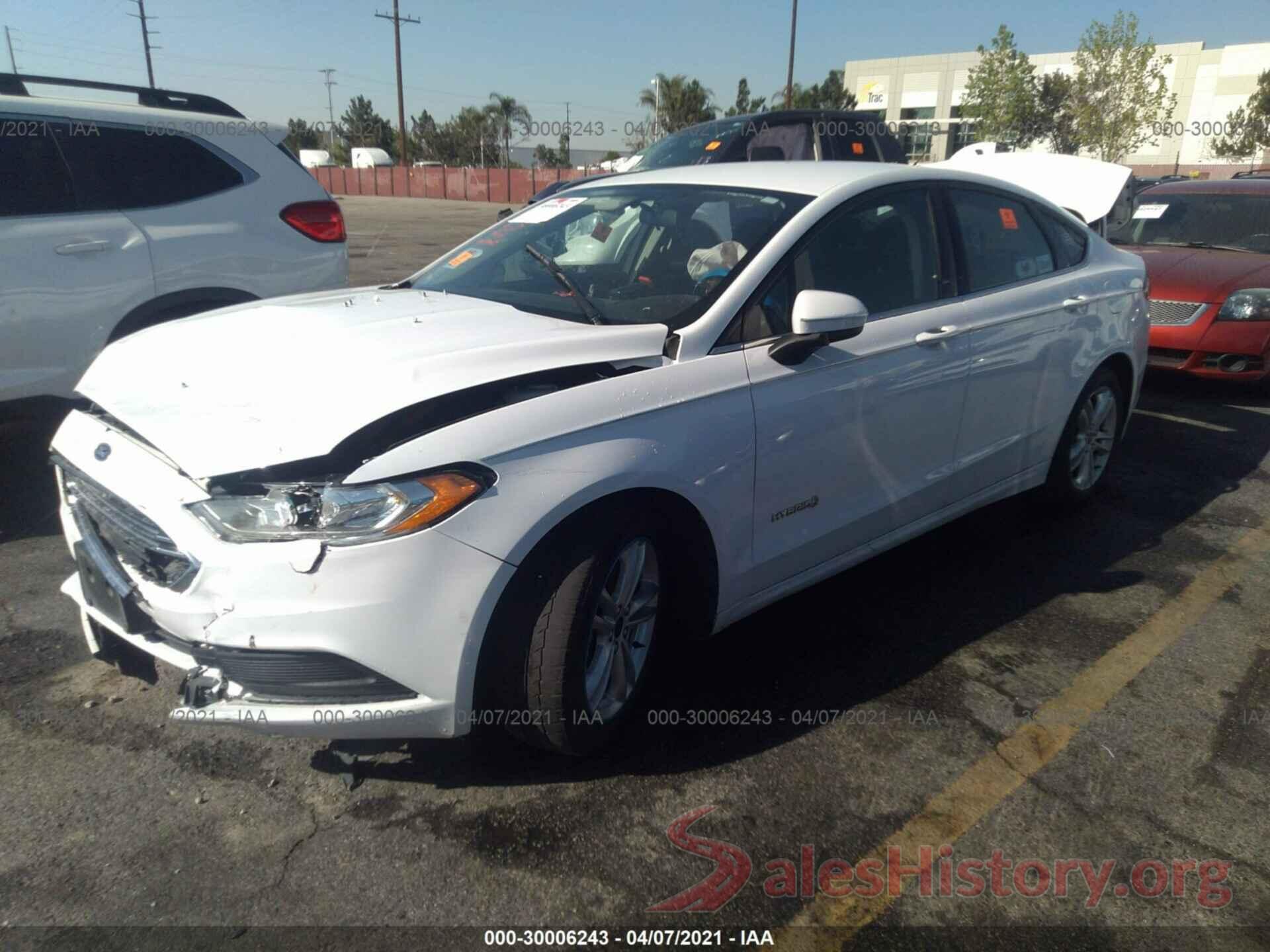 3FA6P0LU3JR163382 2018 FORD FUSION HYBRID