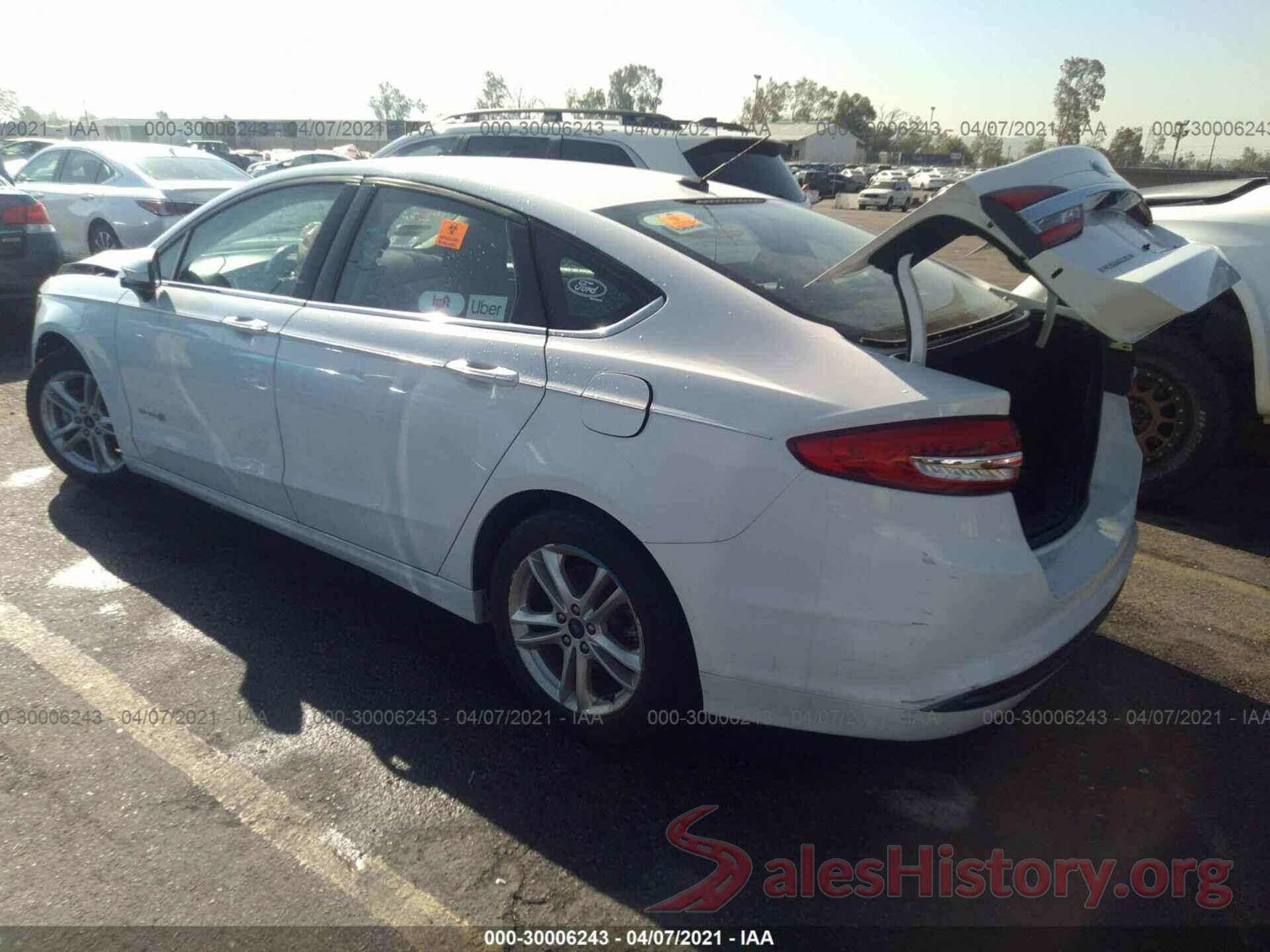 3FA6P0LU3JR163382 2018 FORD FUSION HYBRID