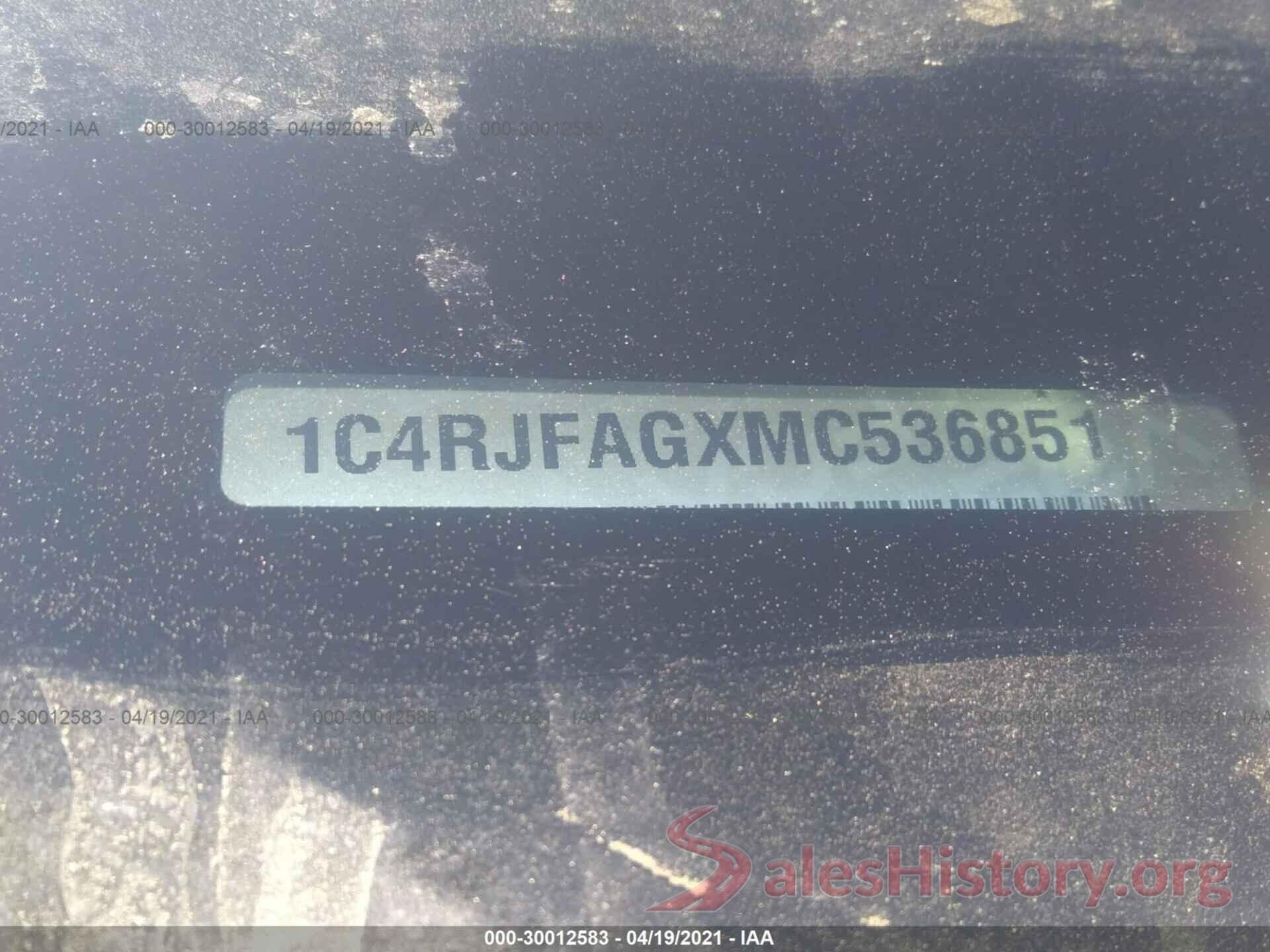 1C4RJFAGXMC536851 2021 JEEP GRAND CHEROKEE