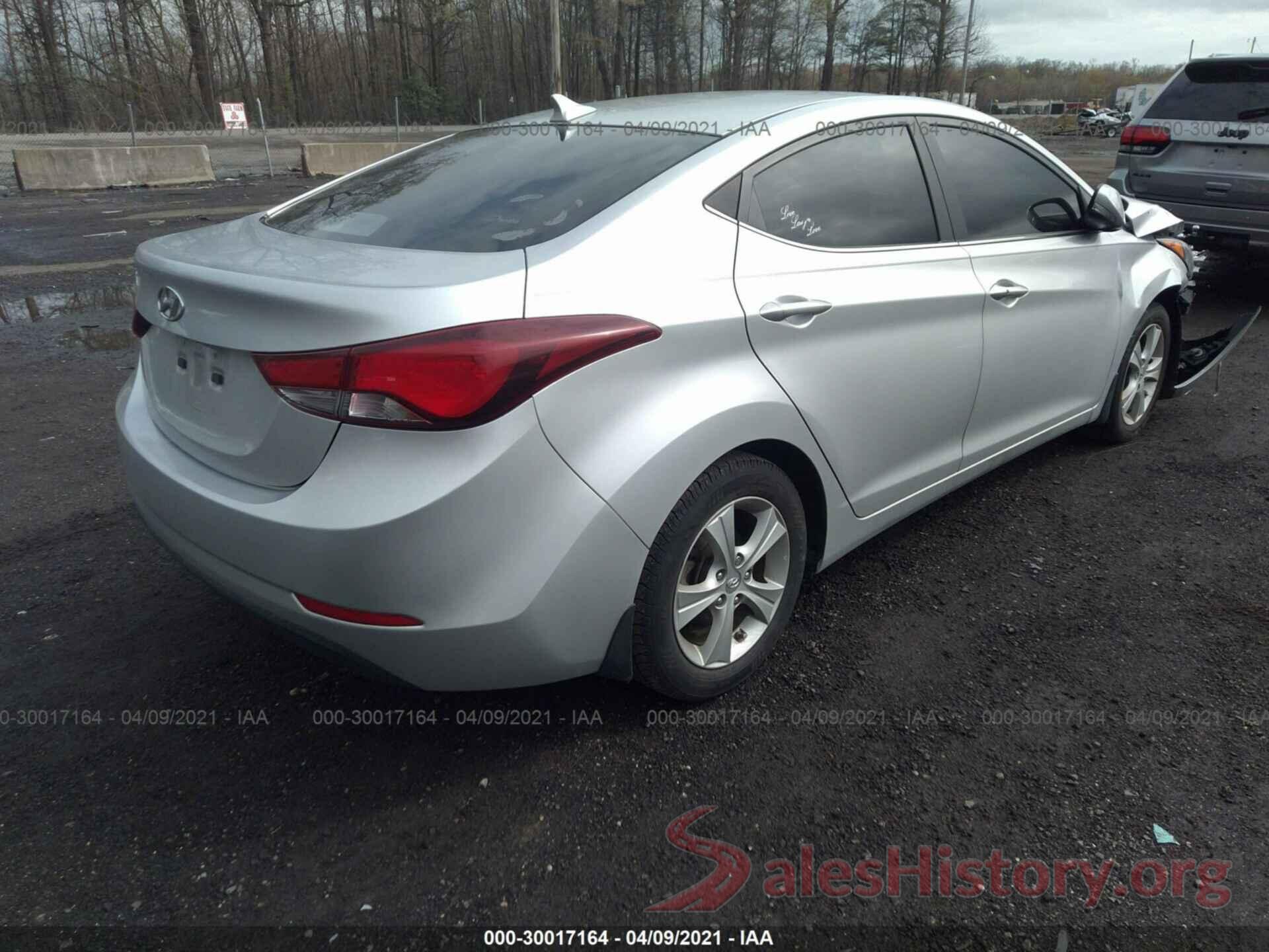 KMHDH4AEXGU485158 2016 HYUNDAI ELANTRA