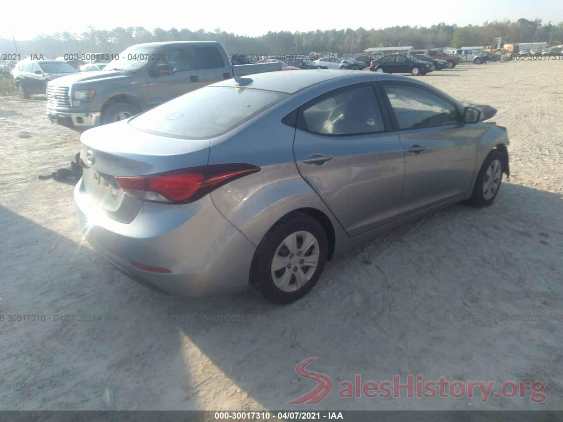 5NPDH4AE4GH797460 2016 HYUNDAI ELANTRA