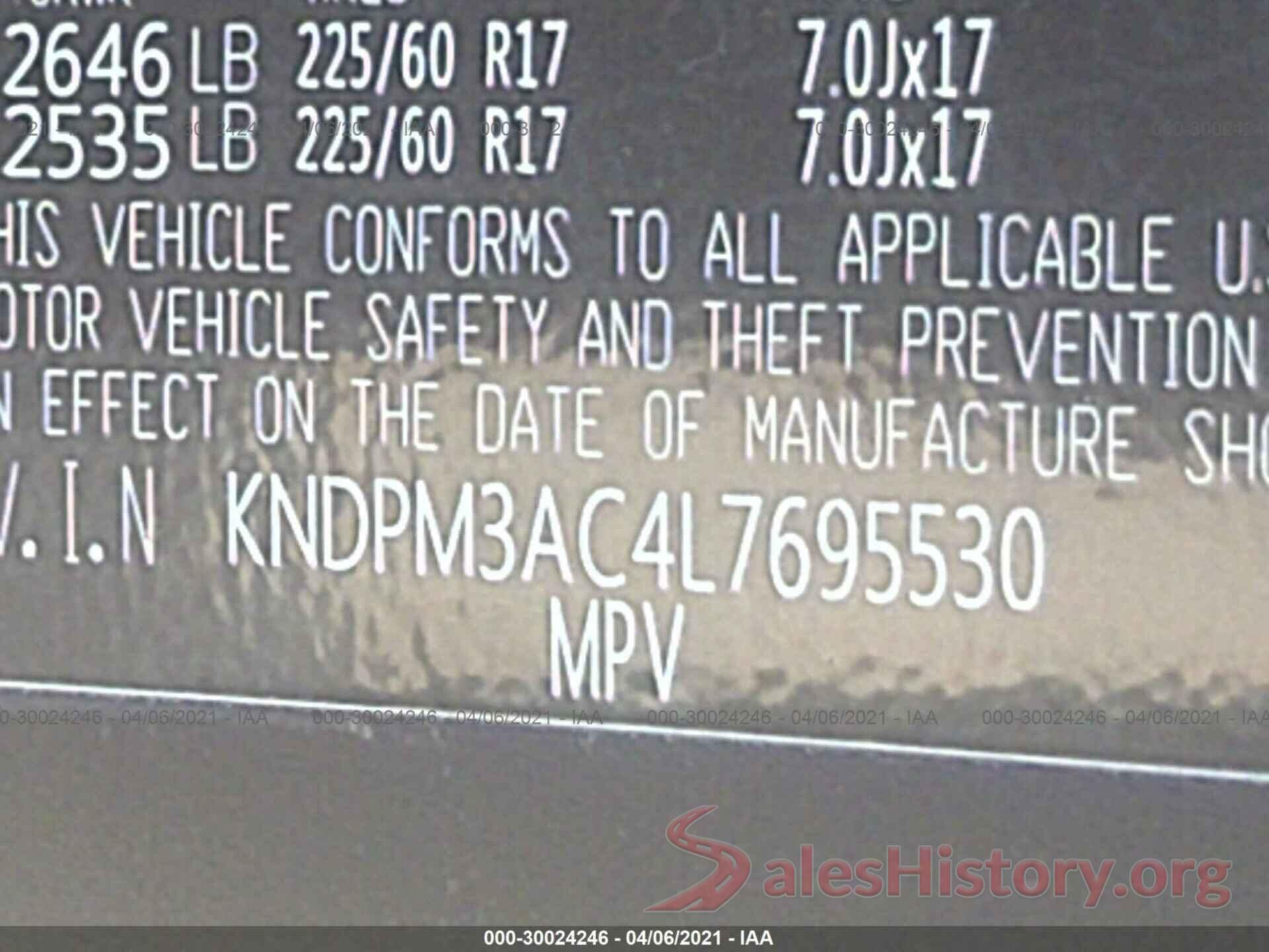 KNDPM3AC4L7695530 2020 KIA SPORTAGE