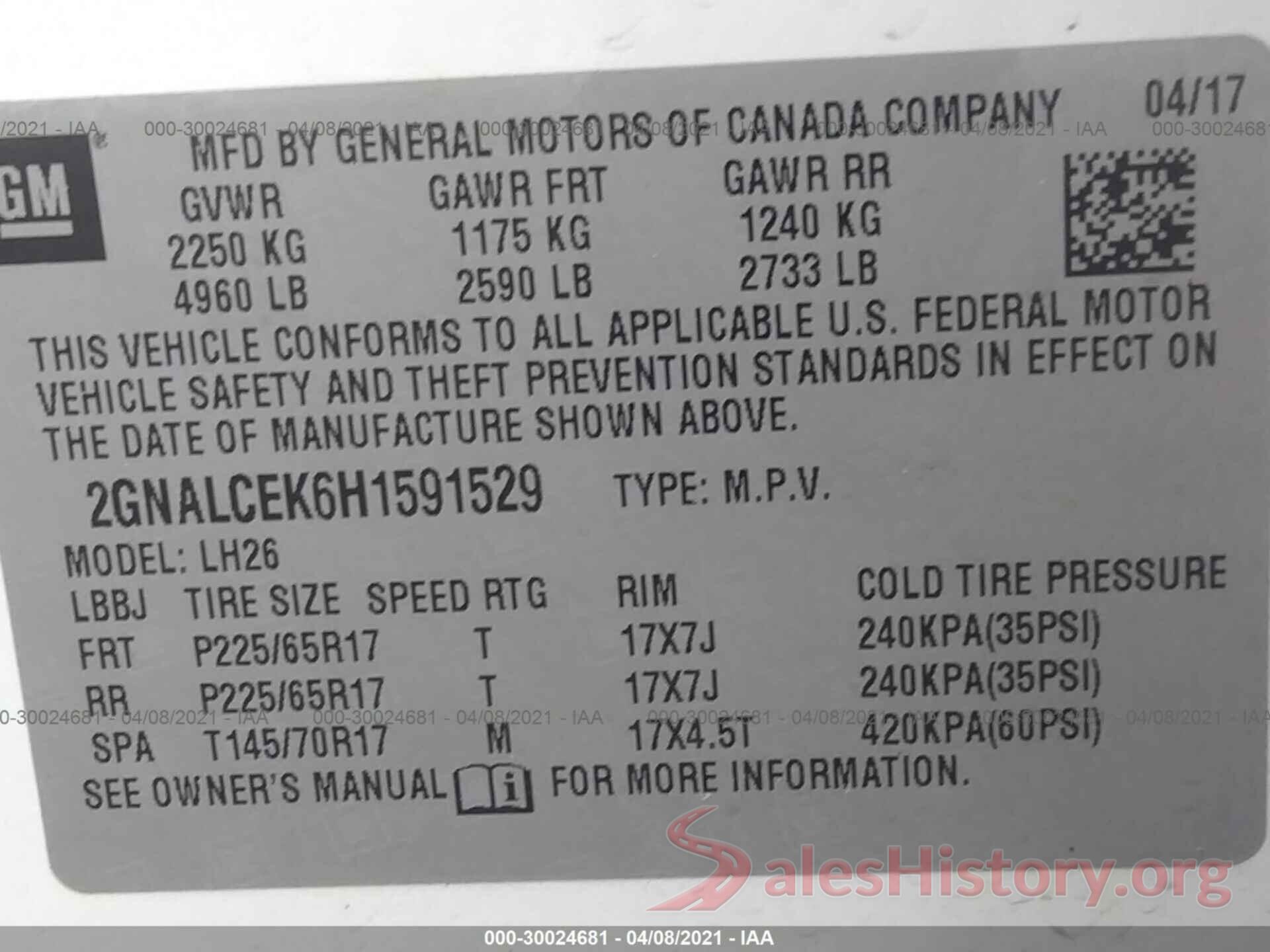 2GNALCEK6H1591529 2017 CHEVROLET EQUINOX