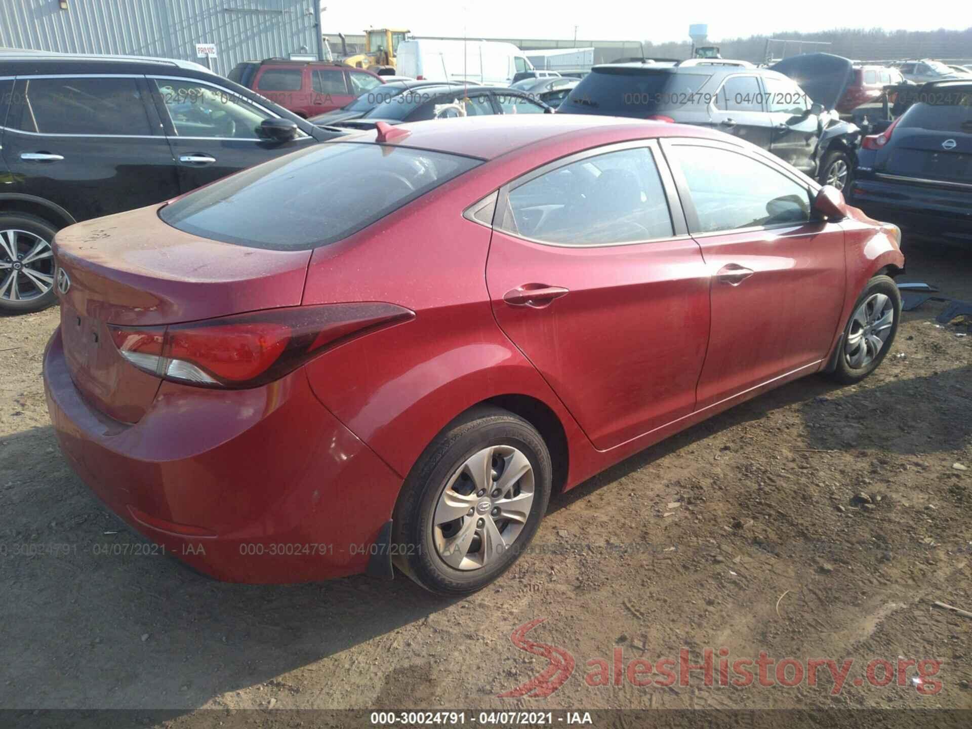 KMHDH4AE8GU484283 2016 HYUNDAI ELANTRA