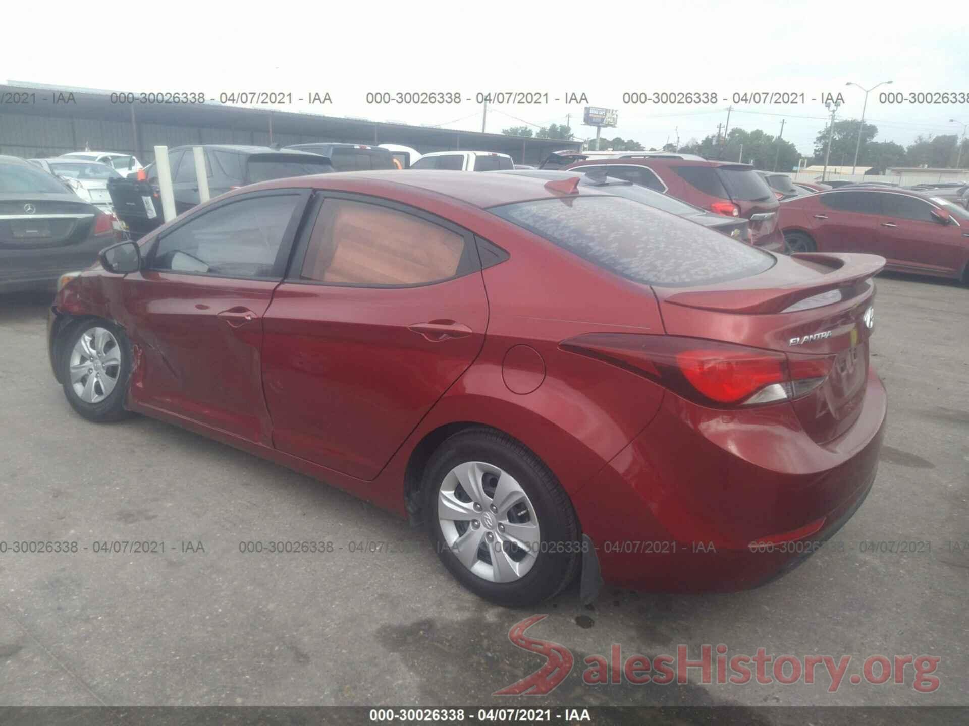 5NPDH4AE9GH721099 2016 HYUNDAI ELANTRA