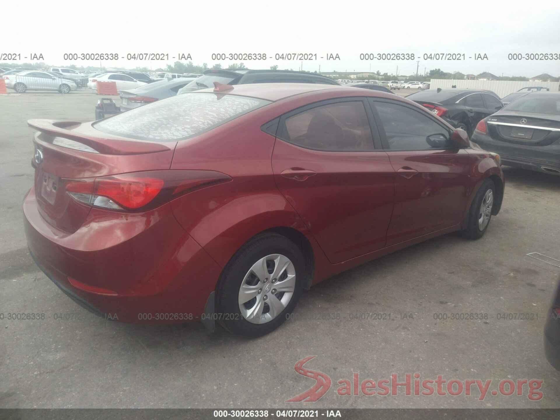 5NPDH4AE9GH721099 2016 HYUNDAI ELANTRA