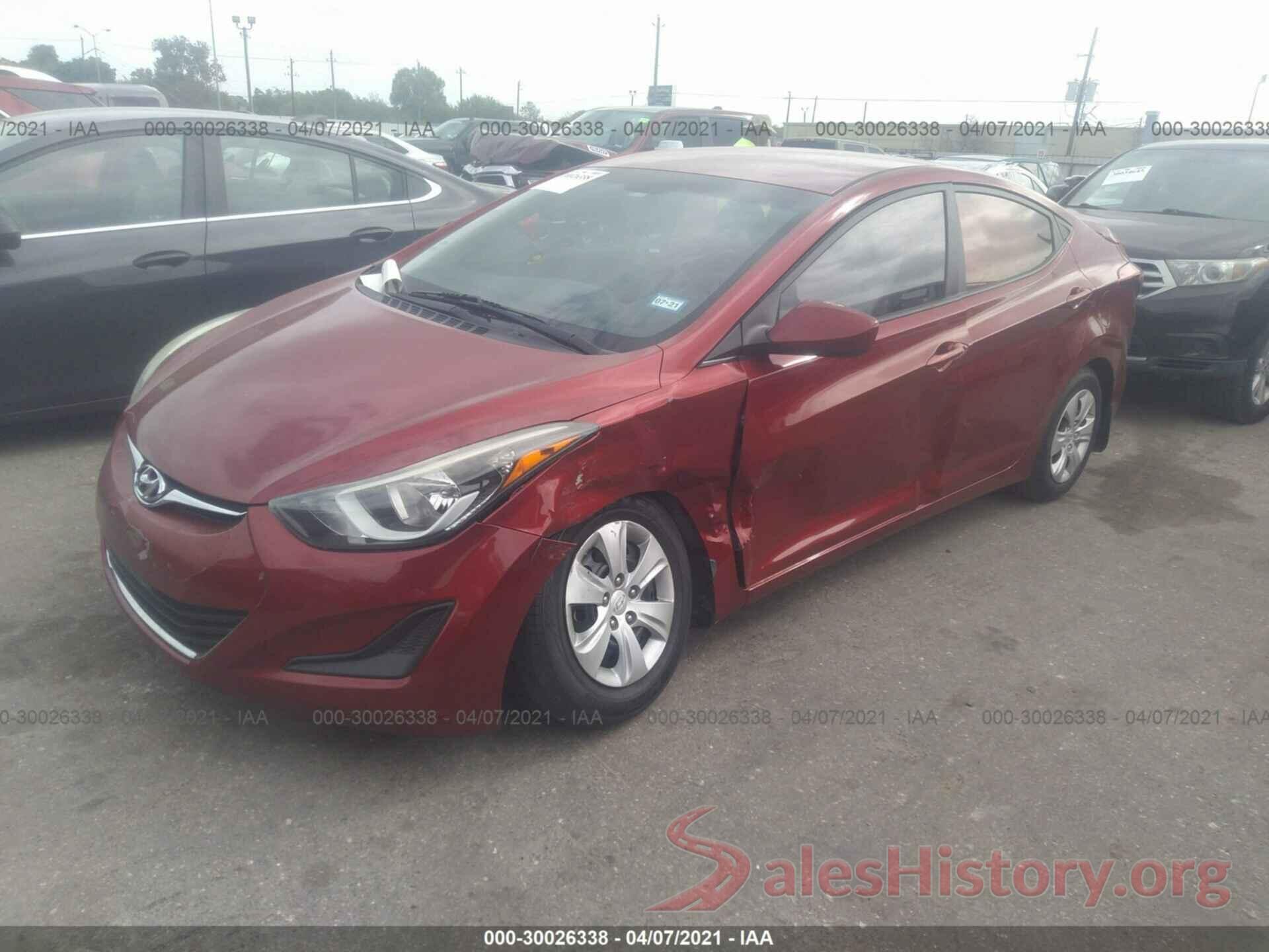 5NPDH4AE9GH721099 2016 HYUNDAI ELANTRA