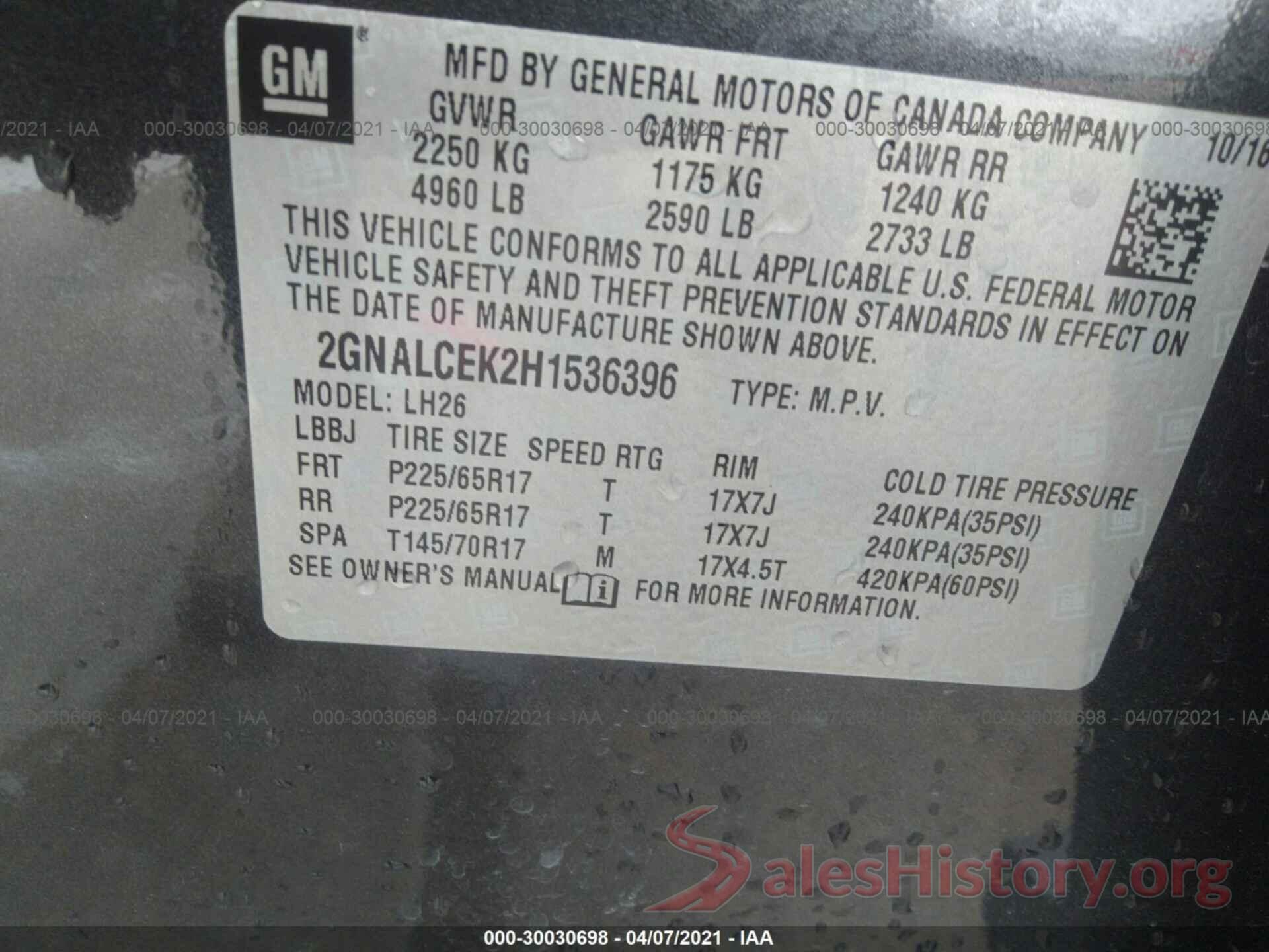 2GNALCEK2H1536396 2017 CHEVROLET EQUINOX