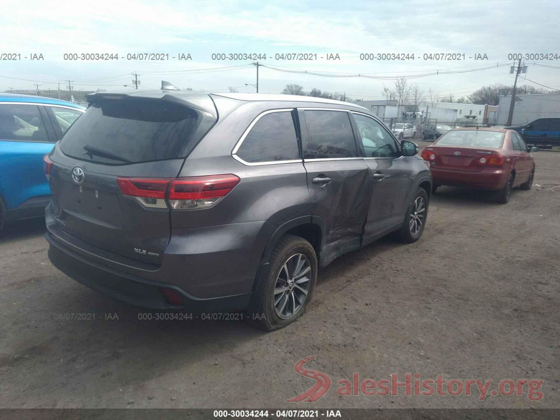 5TDJZRFH5KS594905 2019 TOYOTA HIGHLANDER