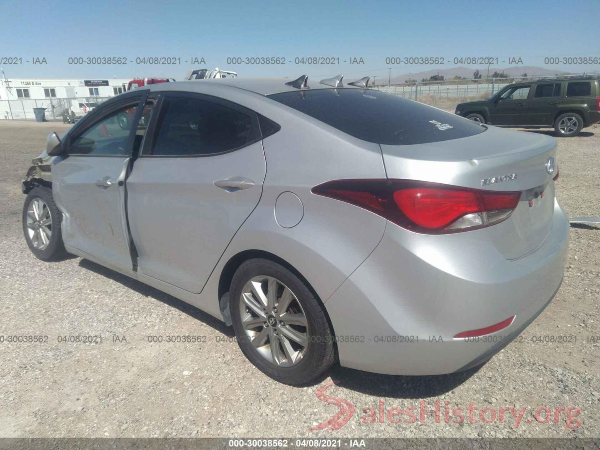 5NPDH4AE3GH722846 2016 HYUNDAI ELANTRA