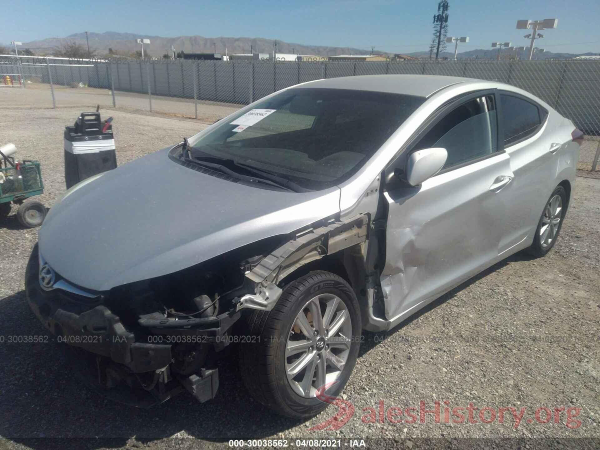 5NPDH4AE3GH722846 2016 HYUNDAI ELANTRA