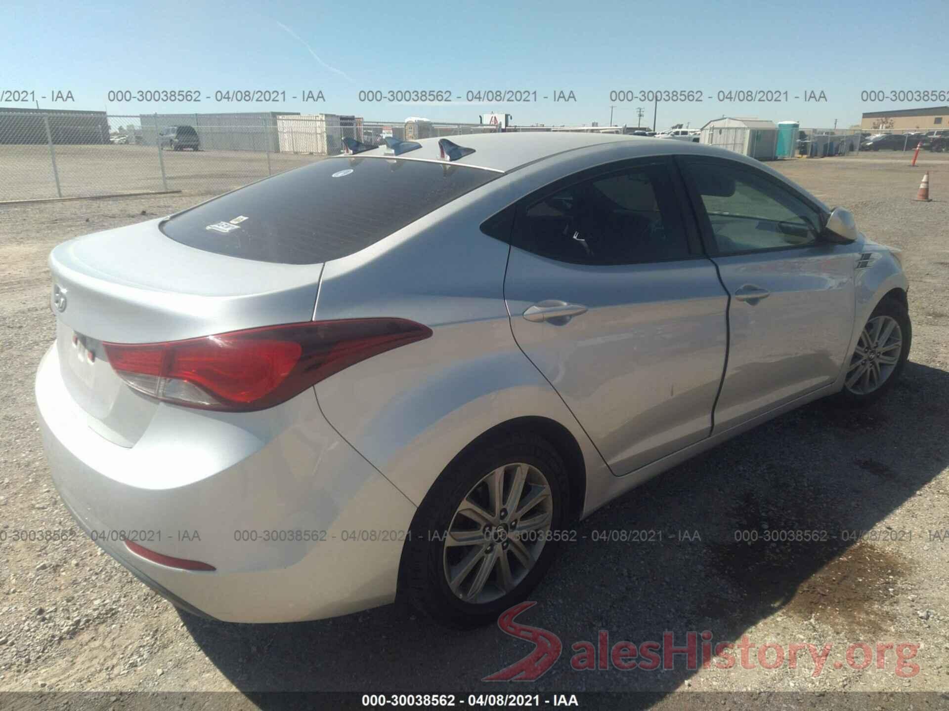 5NPDH4AE3GH722846 2016 HYUNDAI ELANTRA