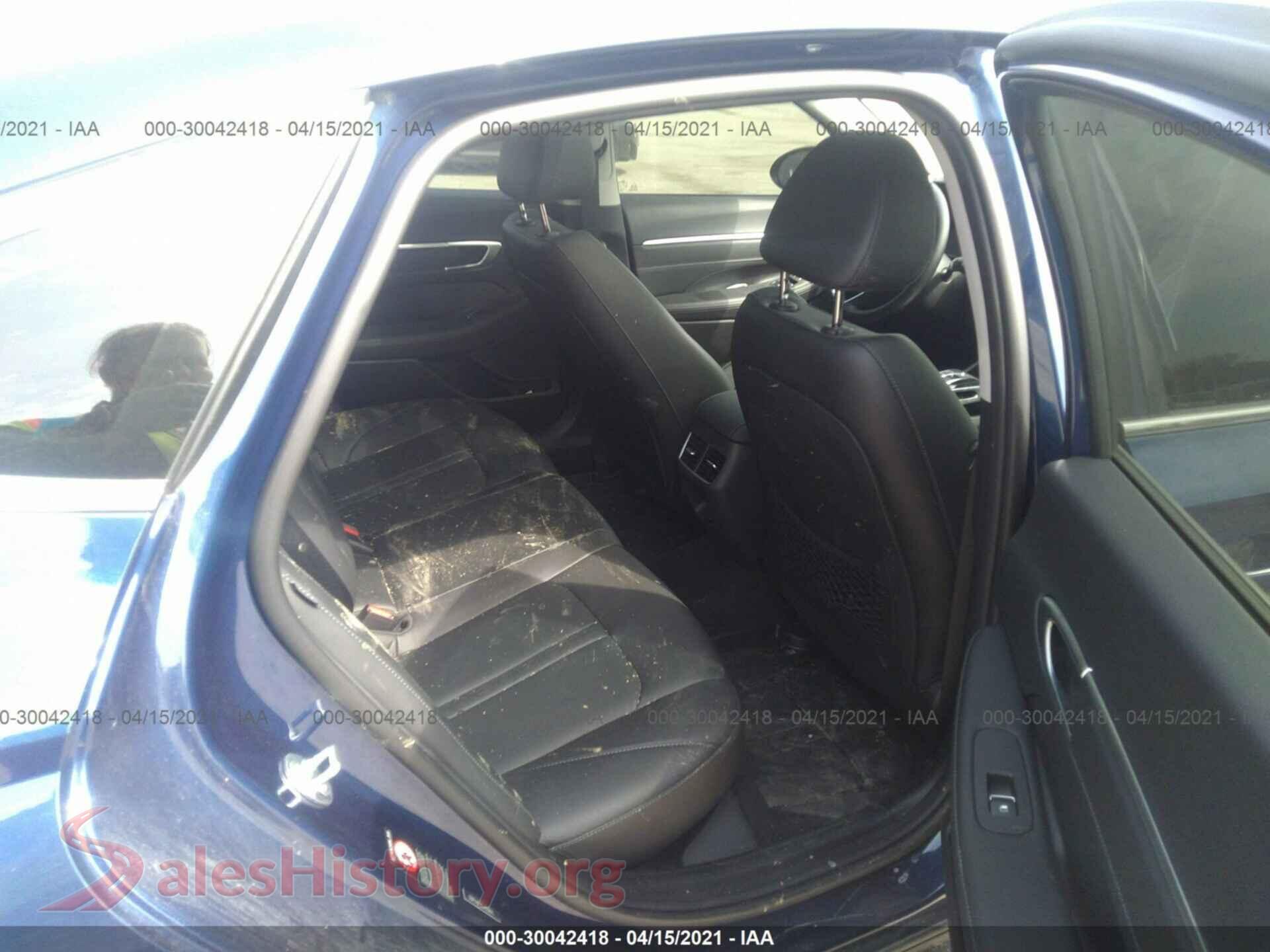 2020 HYUNDAI SONATA VIN 5NPEH4J29LH038873, front passenger side