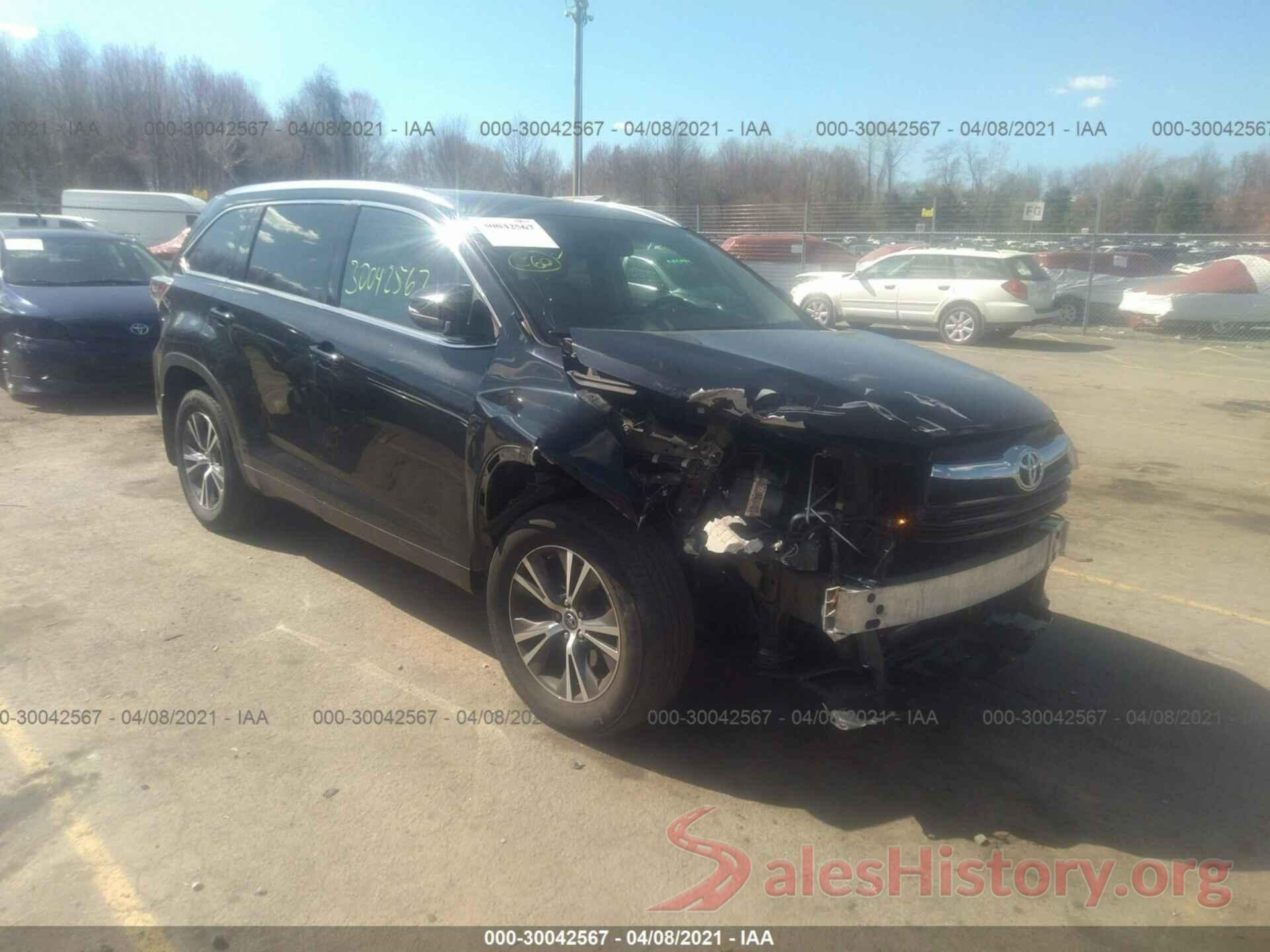 5TDJKRFH7GS306376 2016 TOYOTA HIGHLANDER