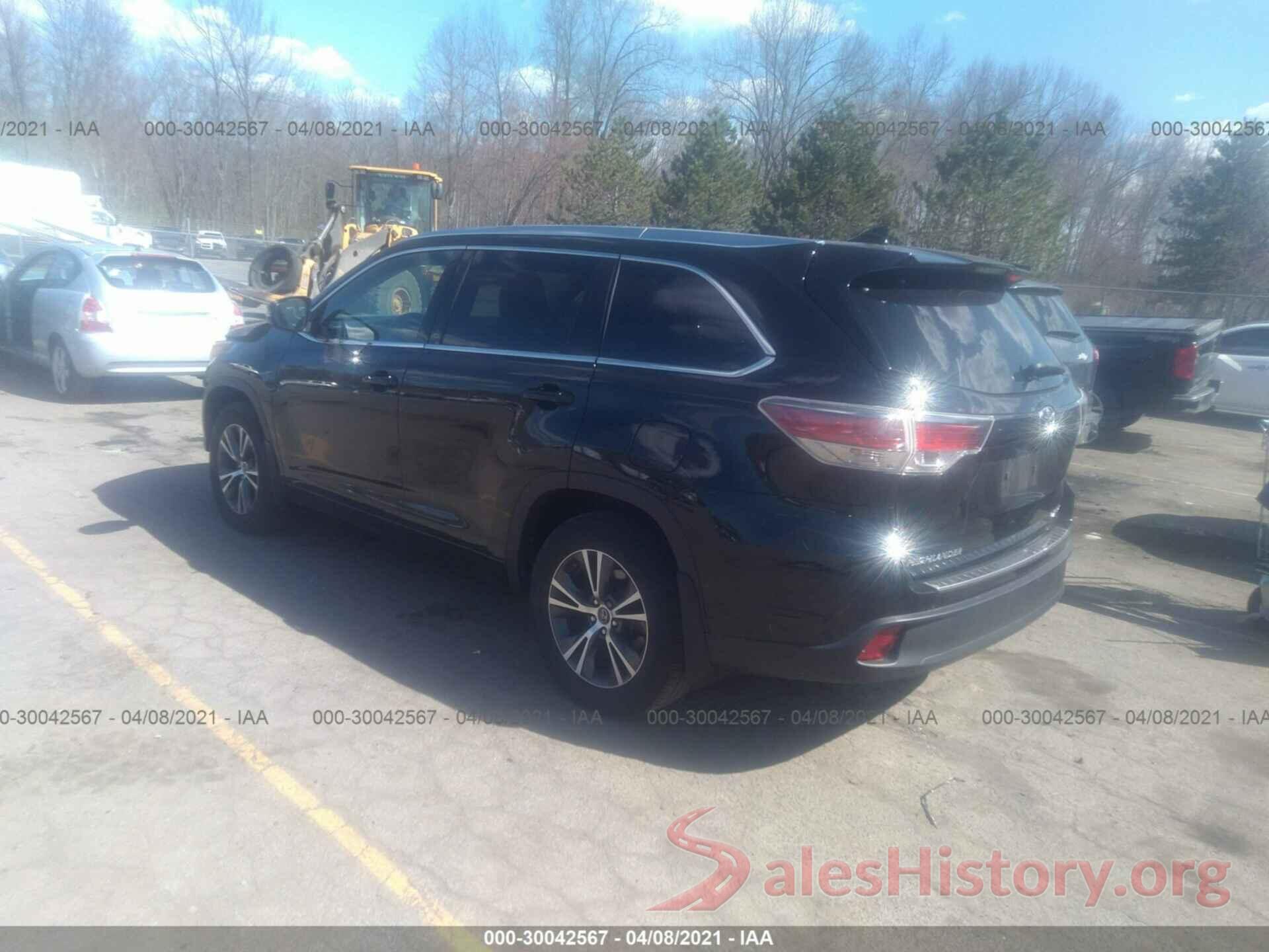 5TDJKRFH7GS306376 2016 TOYOTA HIGHLANDER