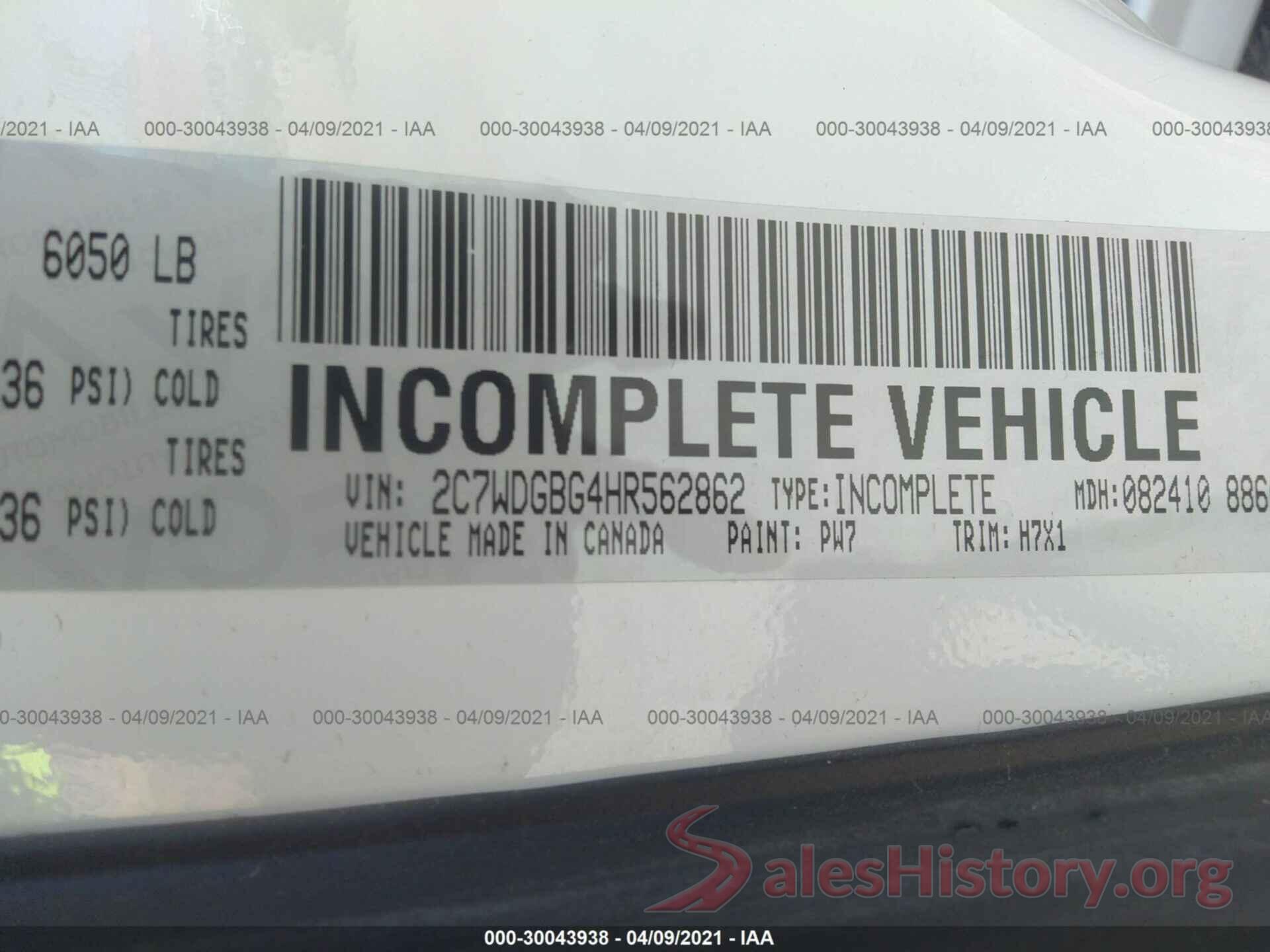 2C7WDGBG4HR562862 2017 DODGE GRAND CARAVAN