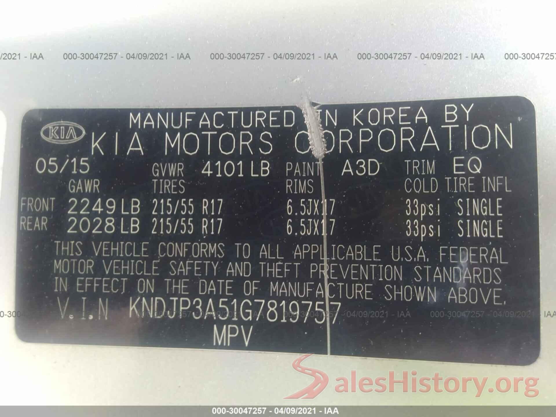 KNDJP3A51G7819757 2016 KIA SOUL