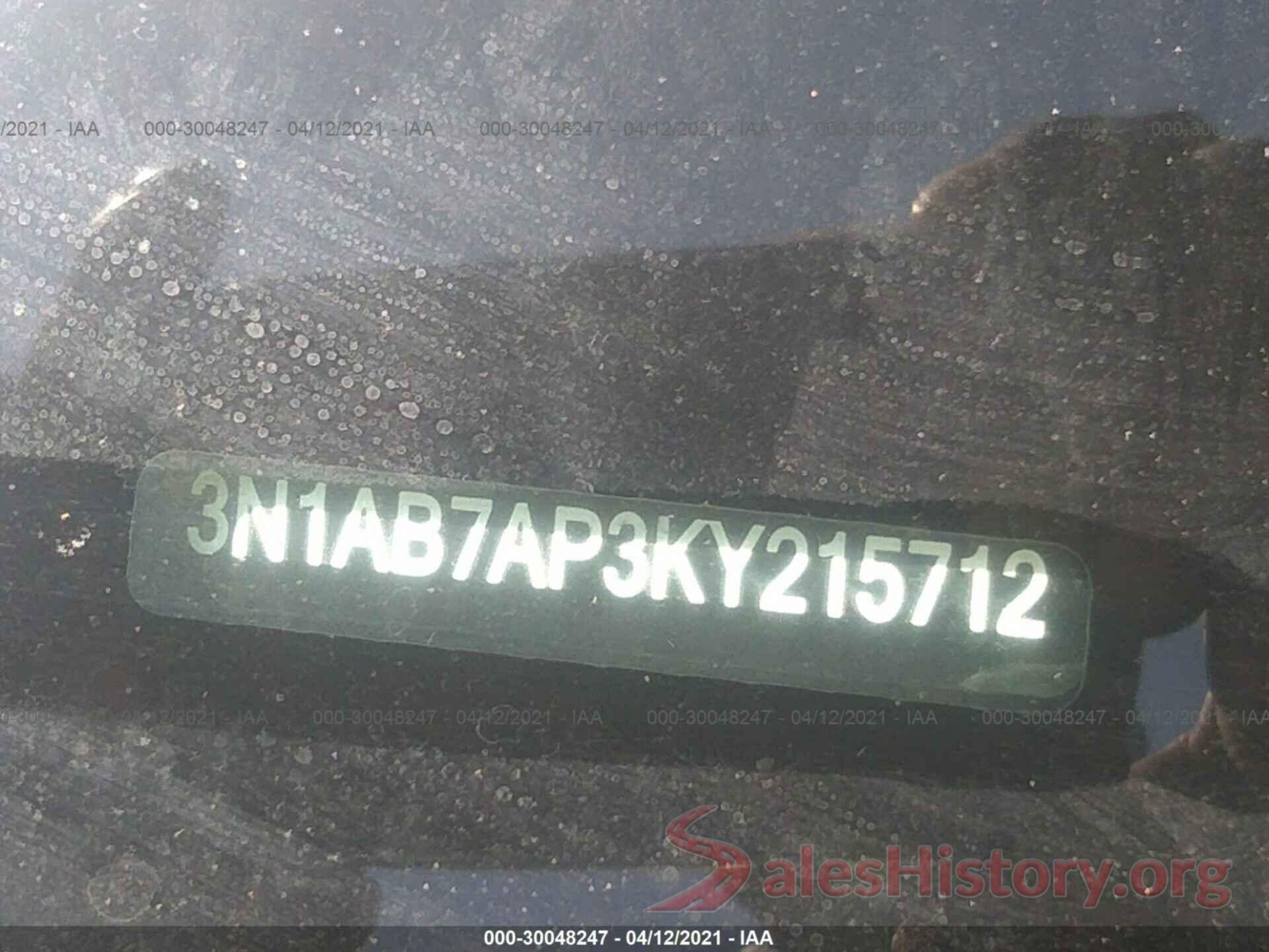 3N1AB7AP3KY215712 2019 NISSAN SENTRA