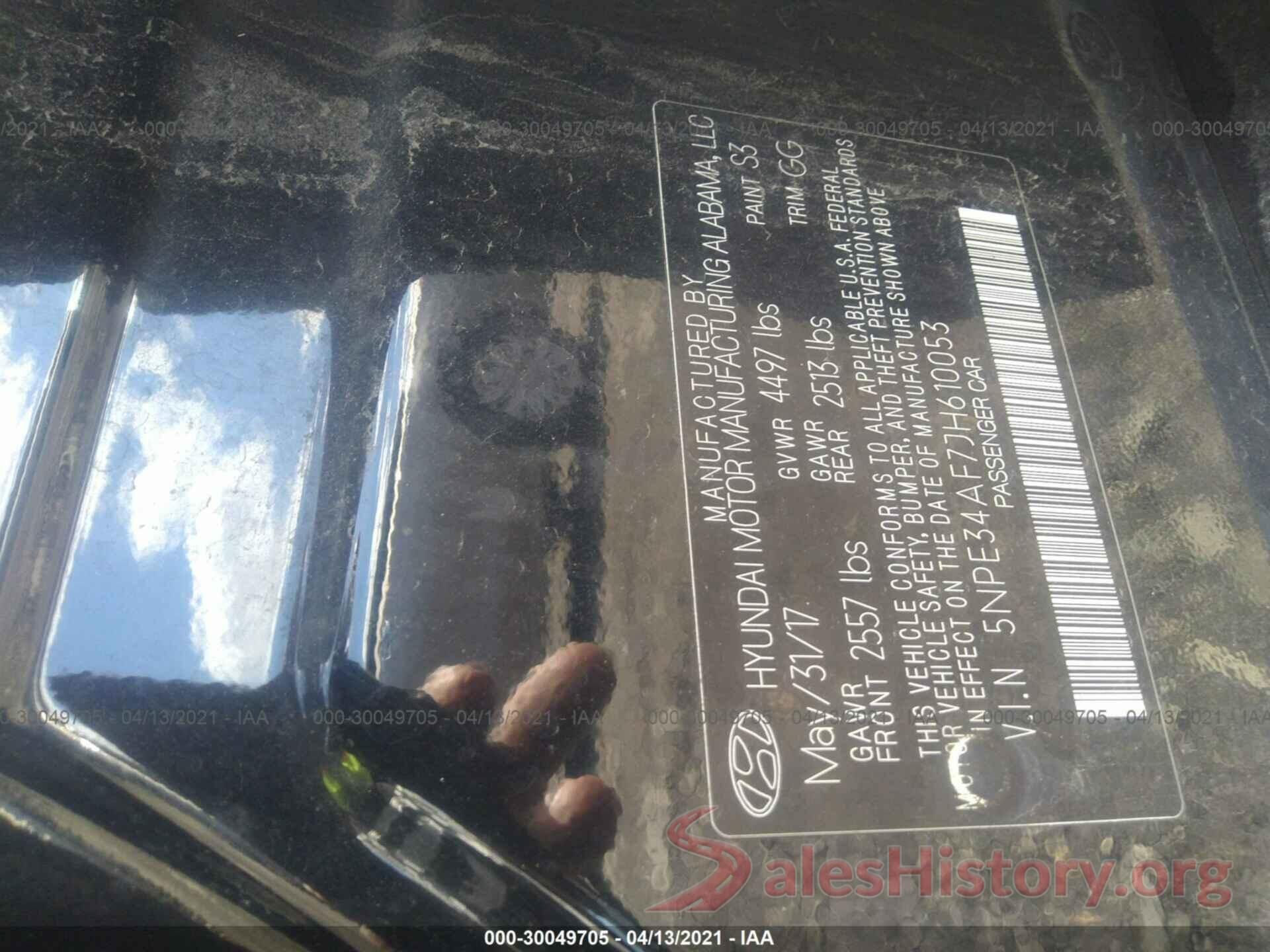 5NPE34AF7JH610053 2018 HYUNDAI SONATA