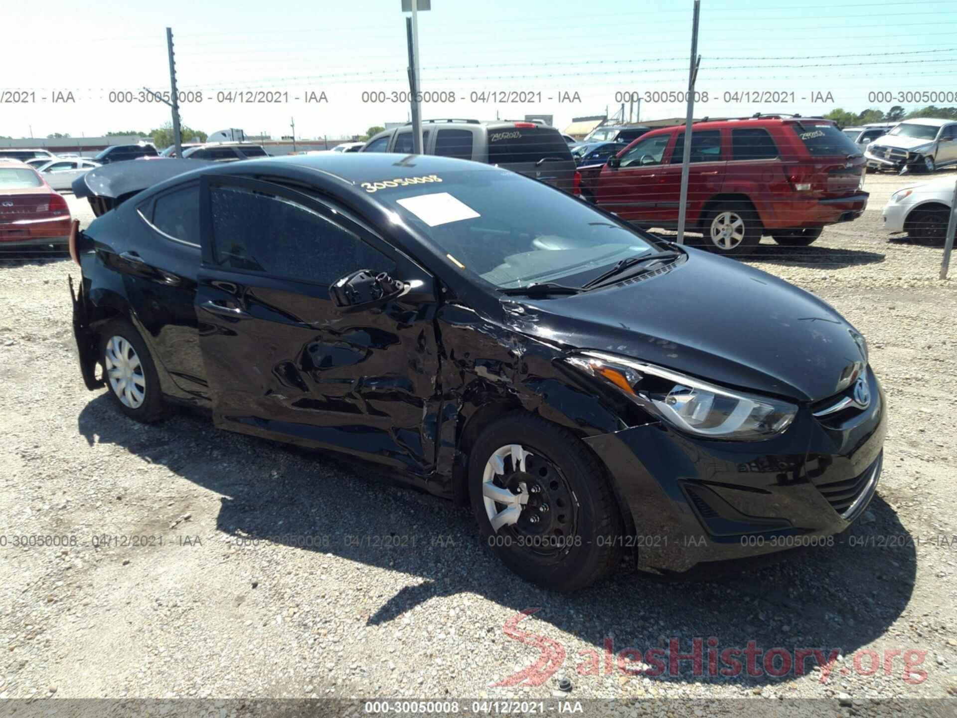 5NPDH4AE8GH772075 2016 HYUNDAI ELANTRA