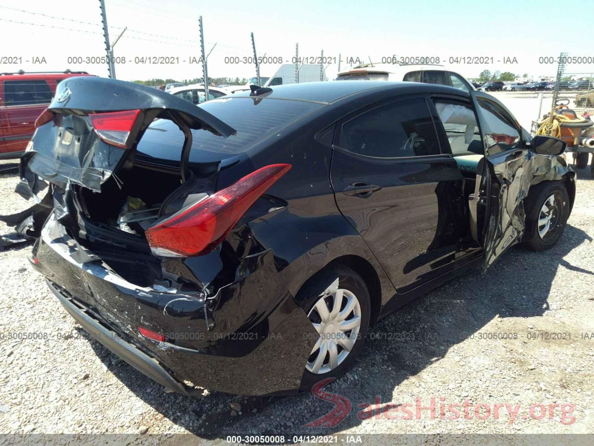 5NPDH4AE8GH772075 2016 HYUNDAI ELANTRA