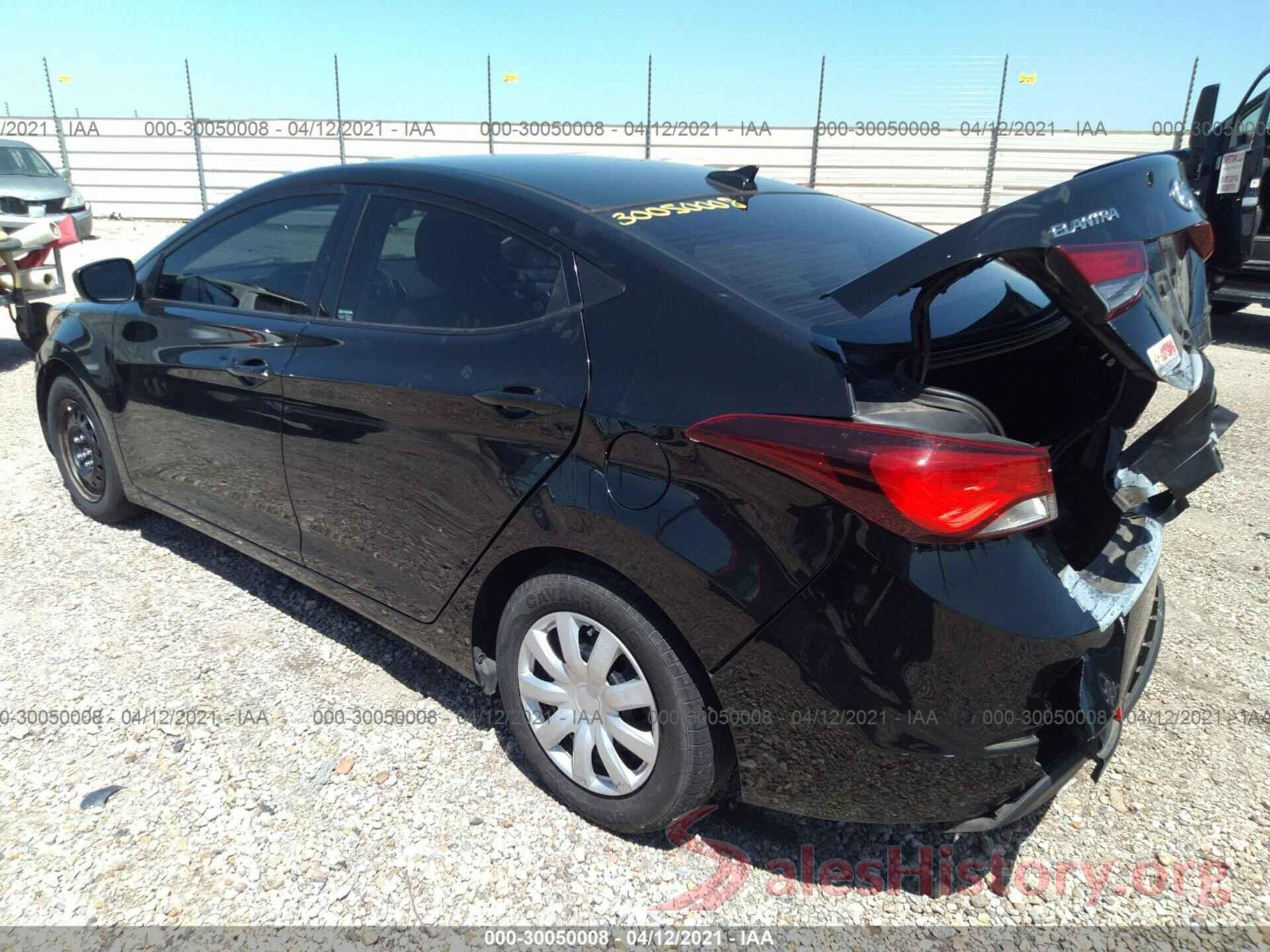 5NPDH4AE8GH772075 2016 HYUNDAI ELANTRA