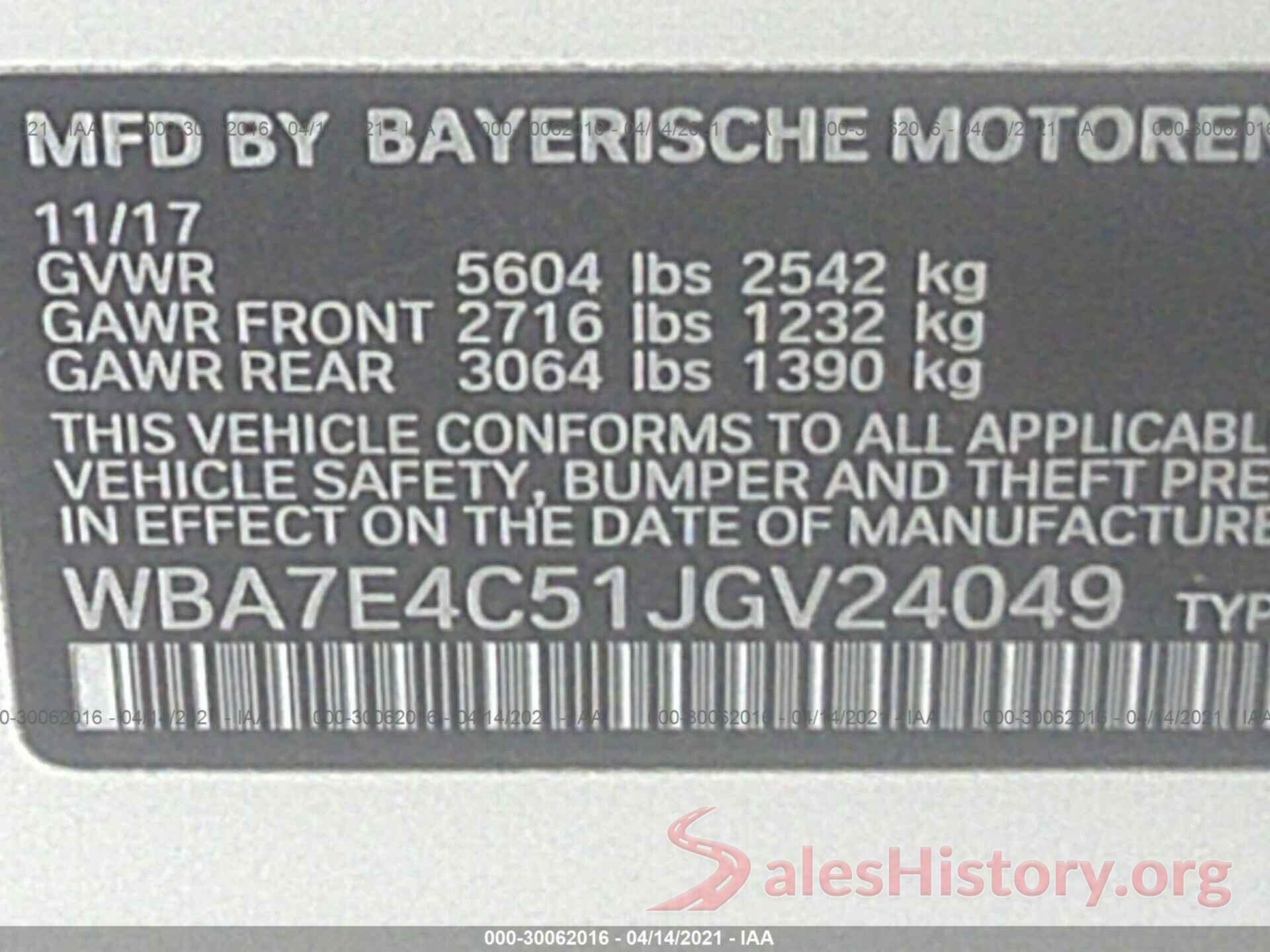 WBA7E4C51JGV24049 2018 BMW 7 SERIES