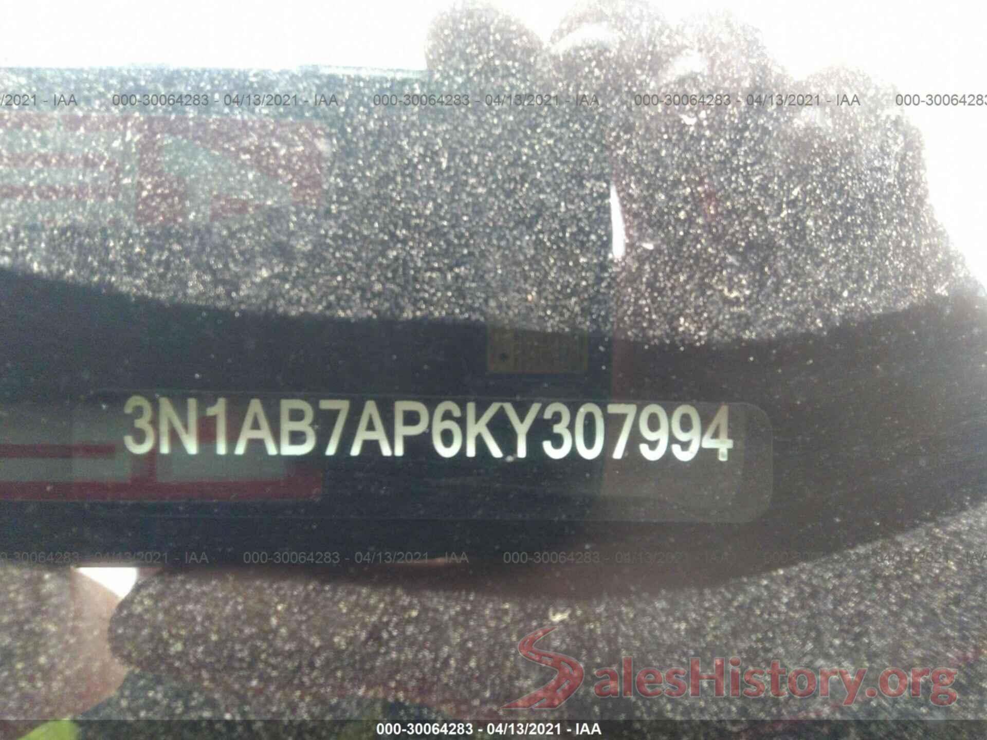 3N1AB7AP6KY307994 2019 NISSAN SENTRA