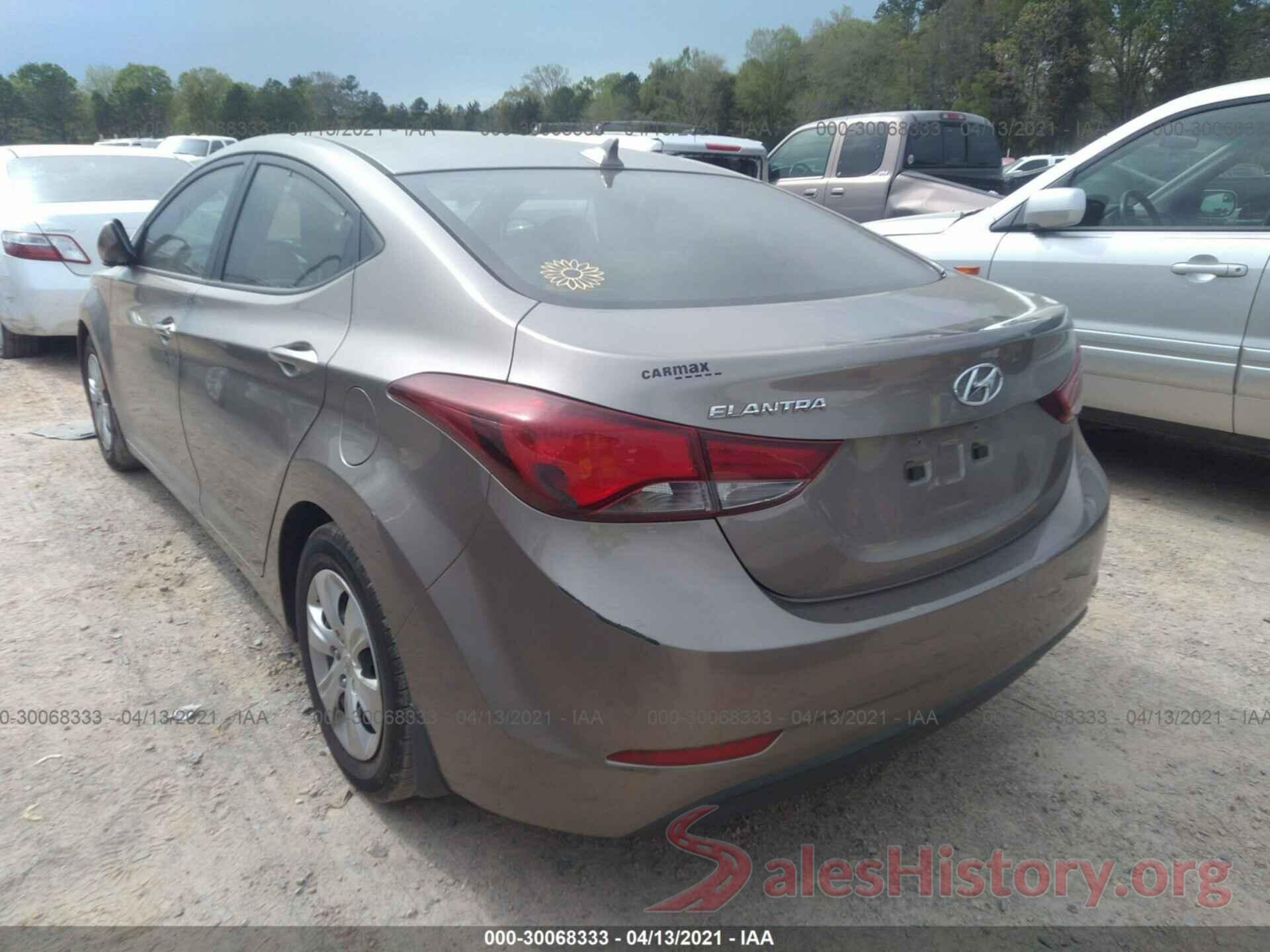 5NPDH4AE4GH670563 2016 HYUNDAI ELANTRA